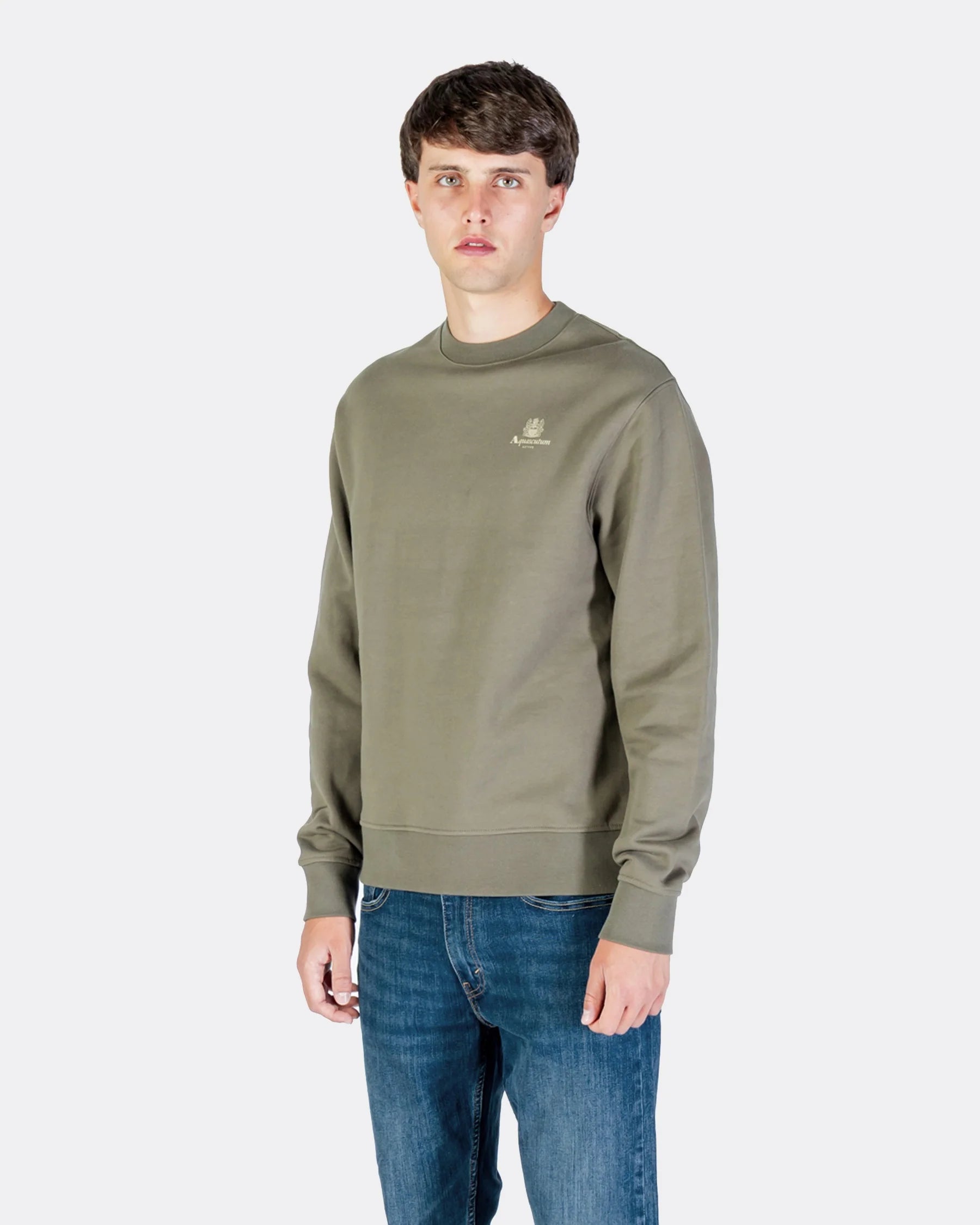 Small Logo Crew Neck Aquascutum AW25 - Ivy Green