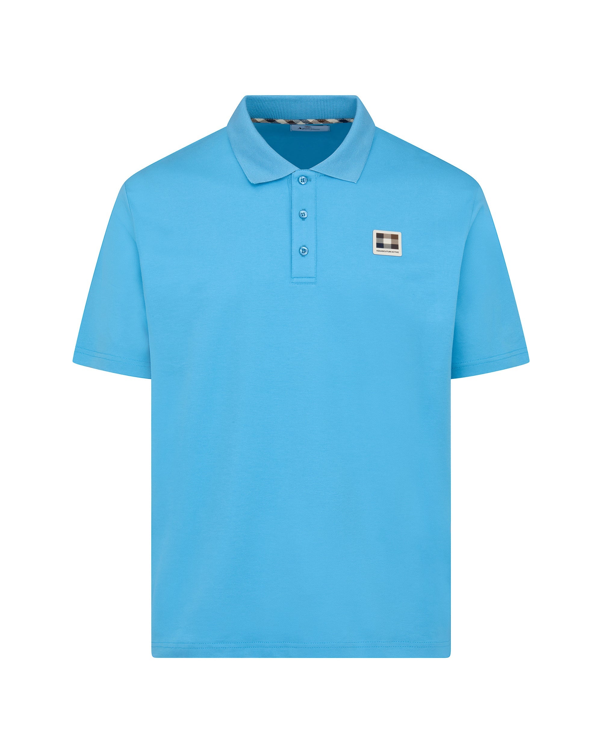 Stretch Piquet Badge Polo Aquascutum - Avio