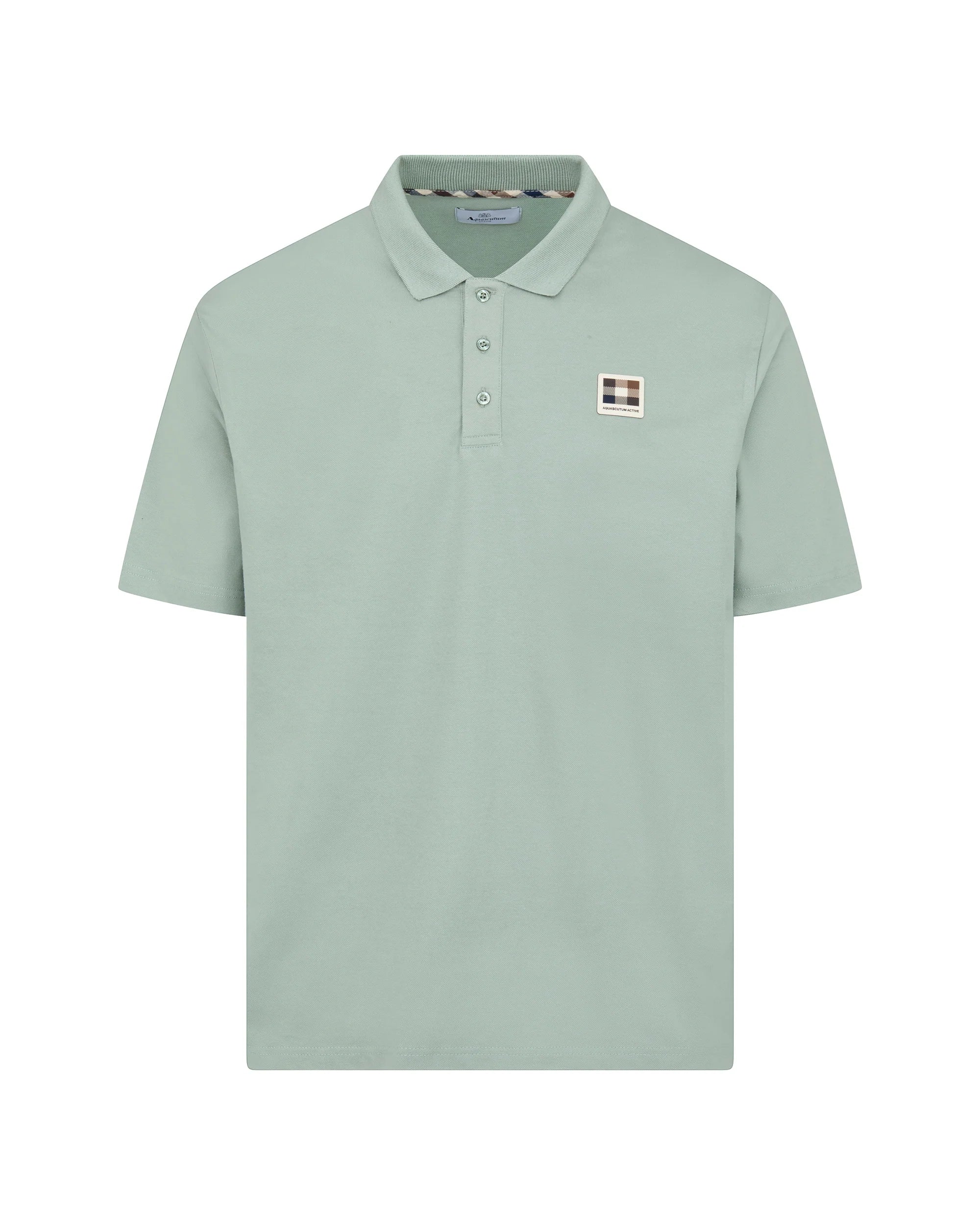 Stretch Piquet Badge Polo Aquascutum - Salvia