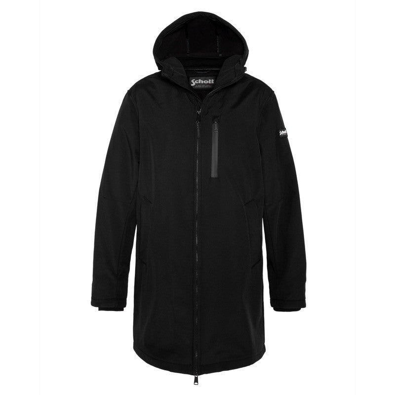 Kalvin  Hooded Long Jacket Schott NYC AW25 - Black