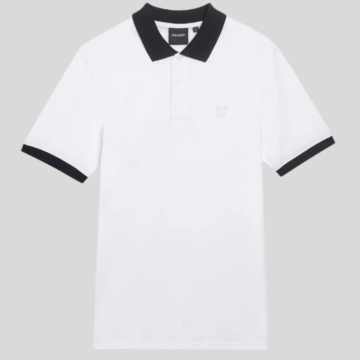 Superfine Ringer Polo Shirt Lyle & Scott - White / Dark Navy