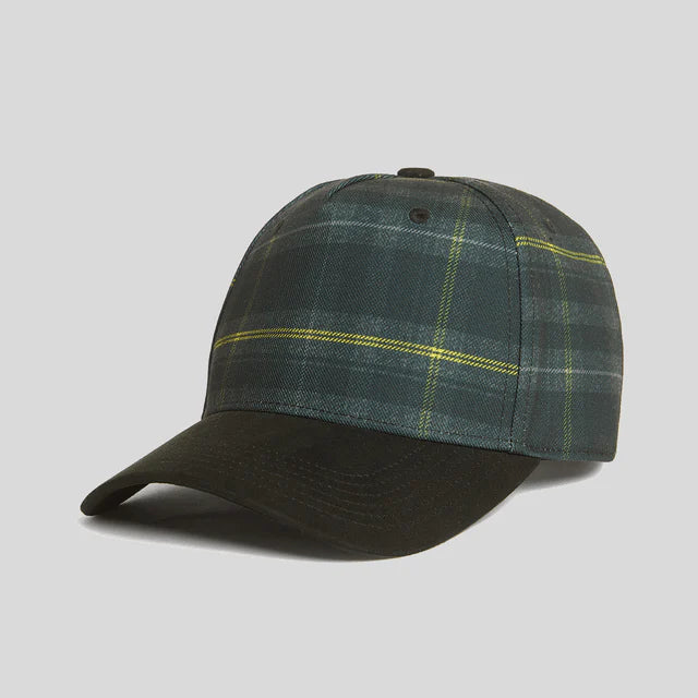 Contrast Peak Tartan Check Baseball Cap - Jet Black