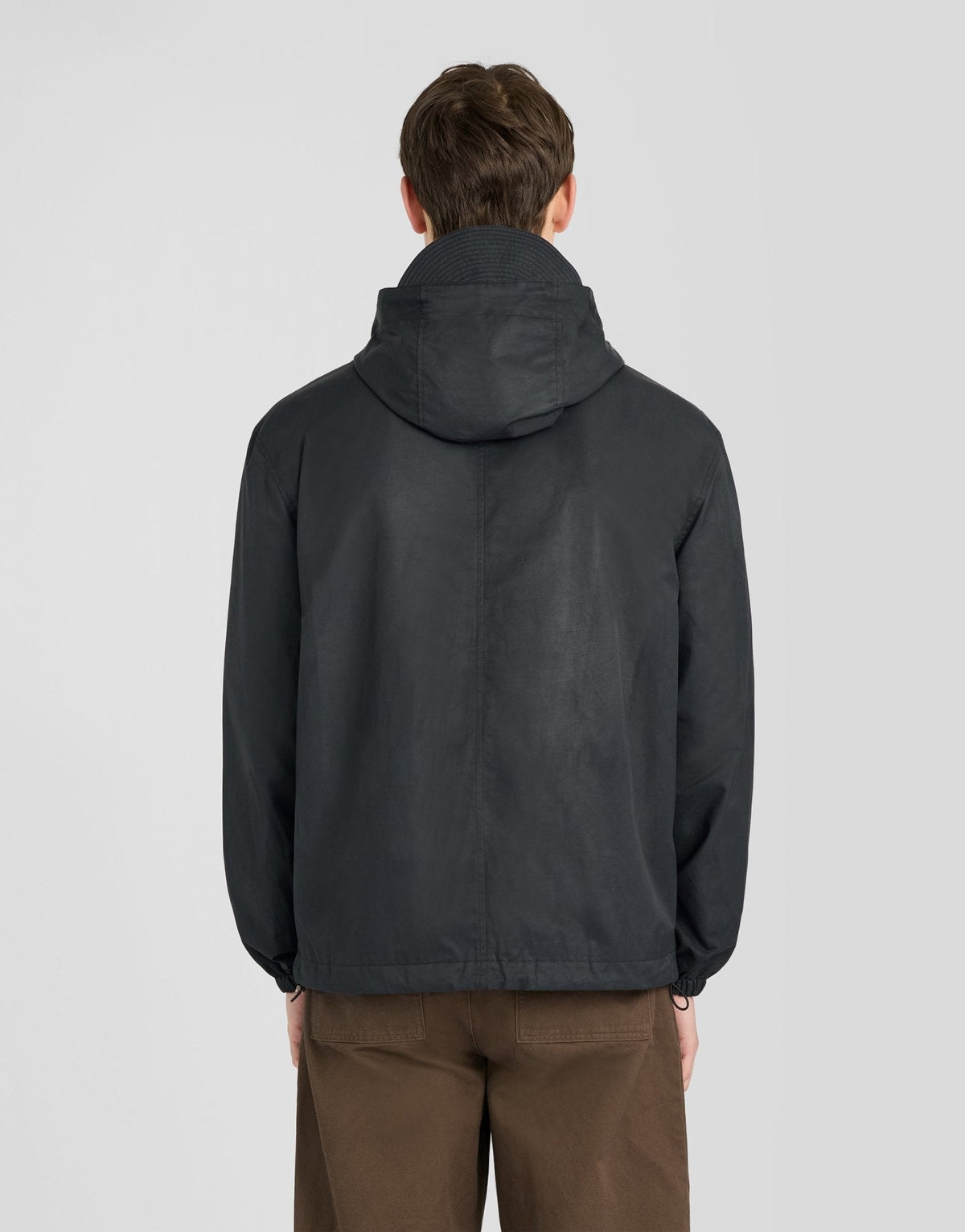 Lyle & Scott – Waxed Hooded Utility Jacket – Jet Black