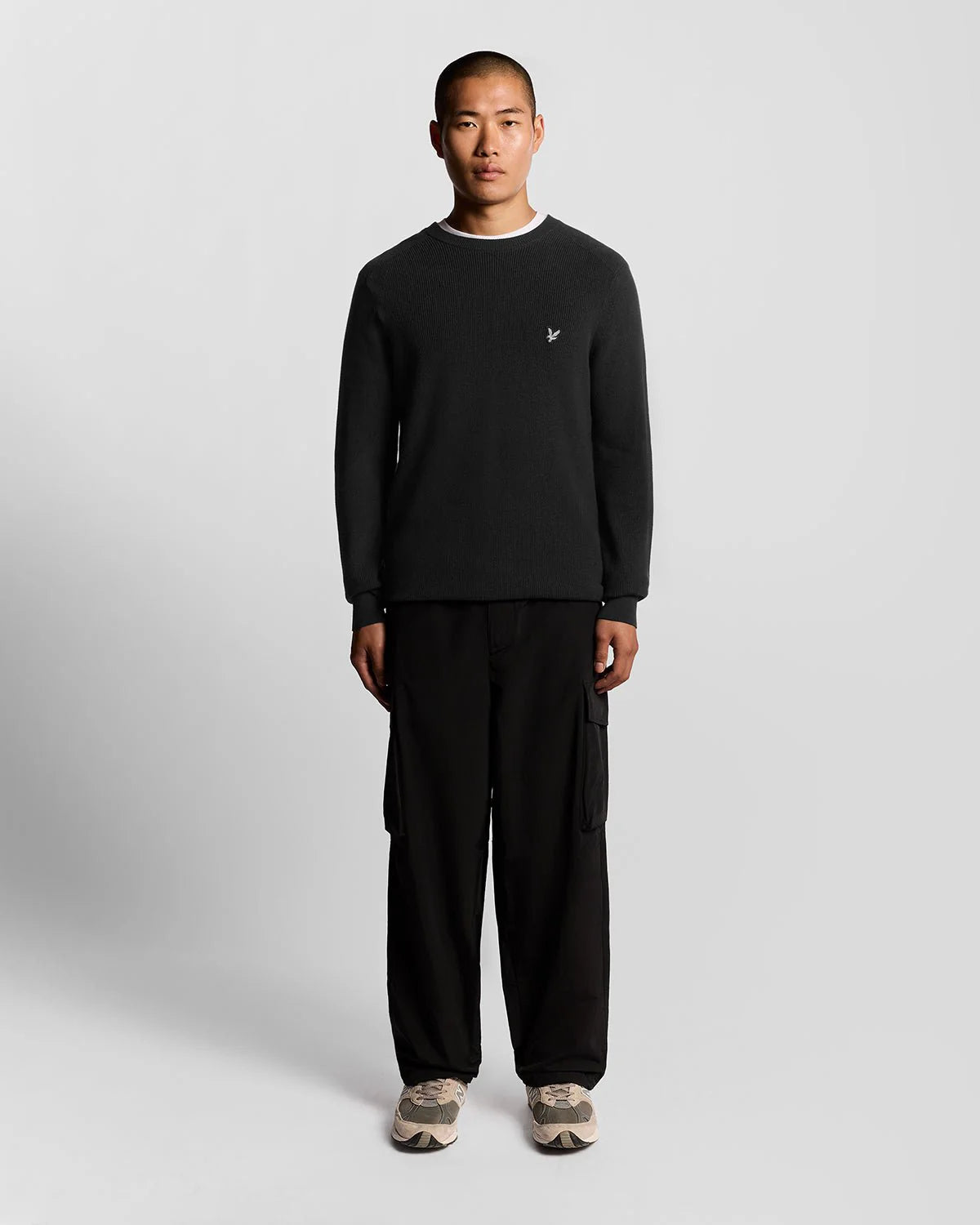 Engineered Rib Crew Neck Jumper Lyle & Scott AW25 - Black Ice