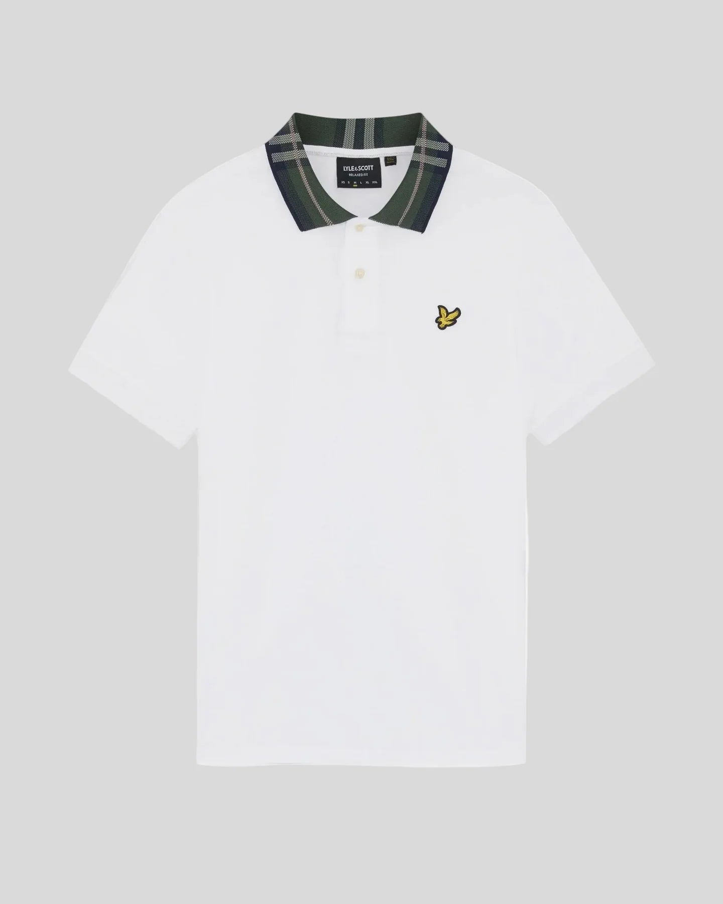 Tartan Collar Polo Shirt Lyle & Scott - White
