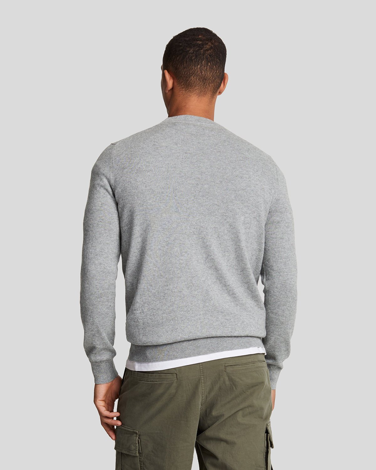 Lyle & Scott – Cotton Merino Crew Neck Jumper – Mid Grey Marl