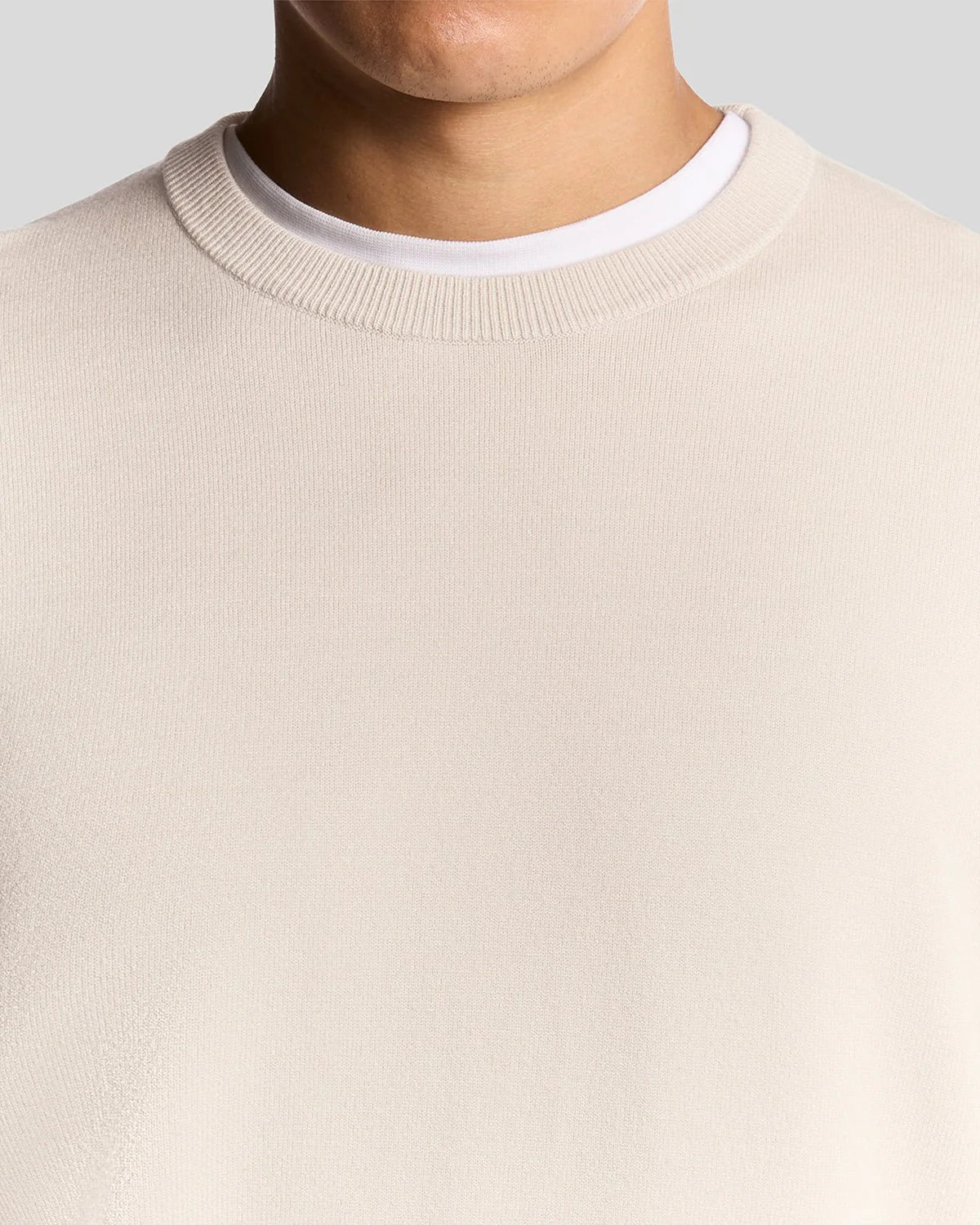 Mesh Logo Crew Neck Jumper Lyle & Scott AW25 - Putty