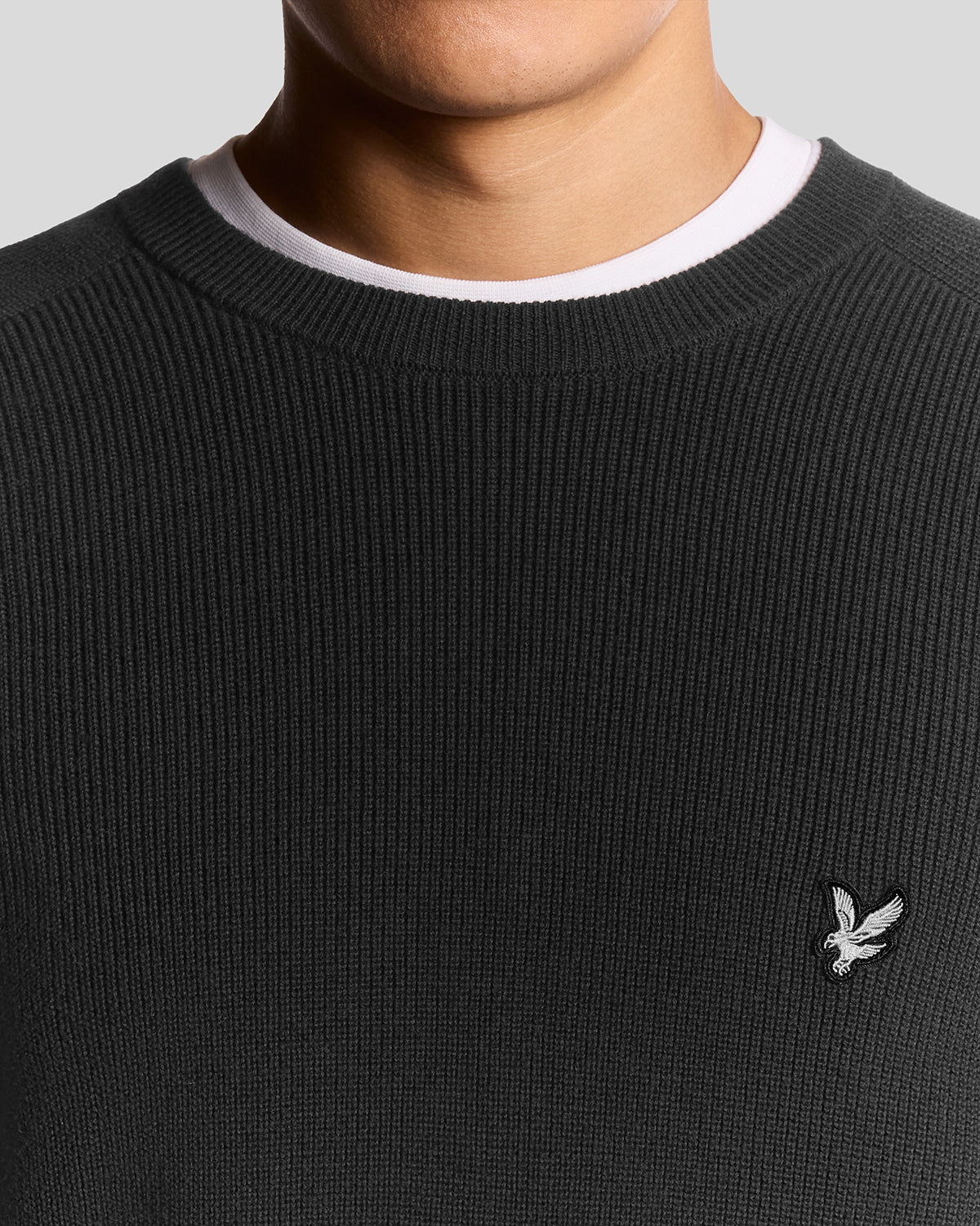 Engineered Rib Crew Neck Jumper Lyle & Scott AW25 - Black Ice