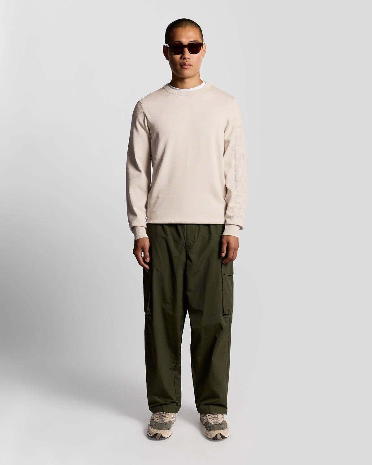 Mesh Logo Crew Neck Jumper Lyle & Scott AW25 - Putty
