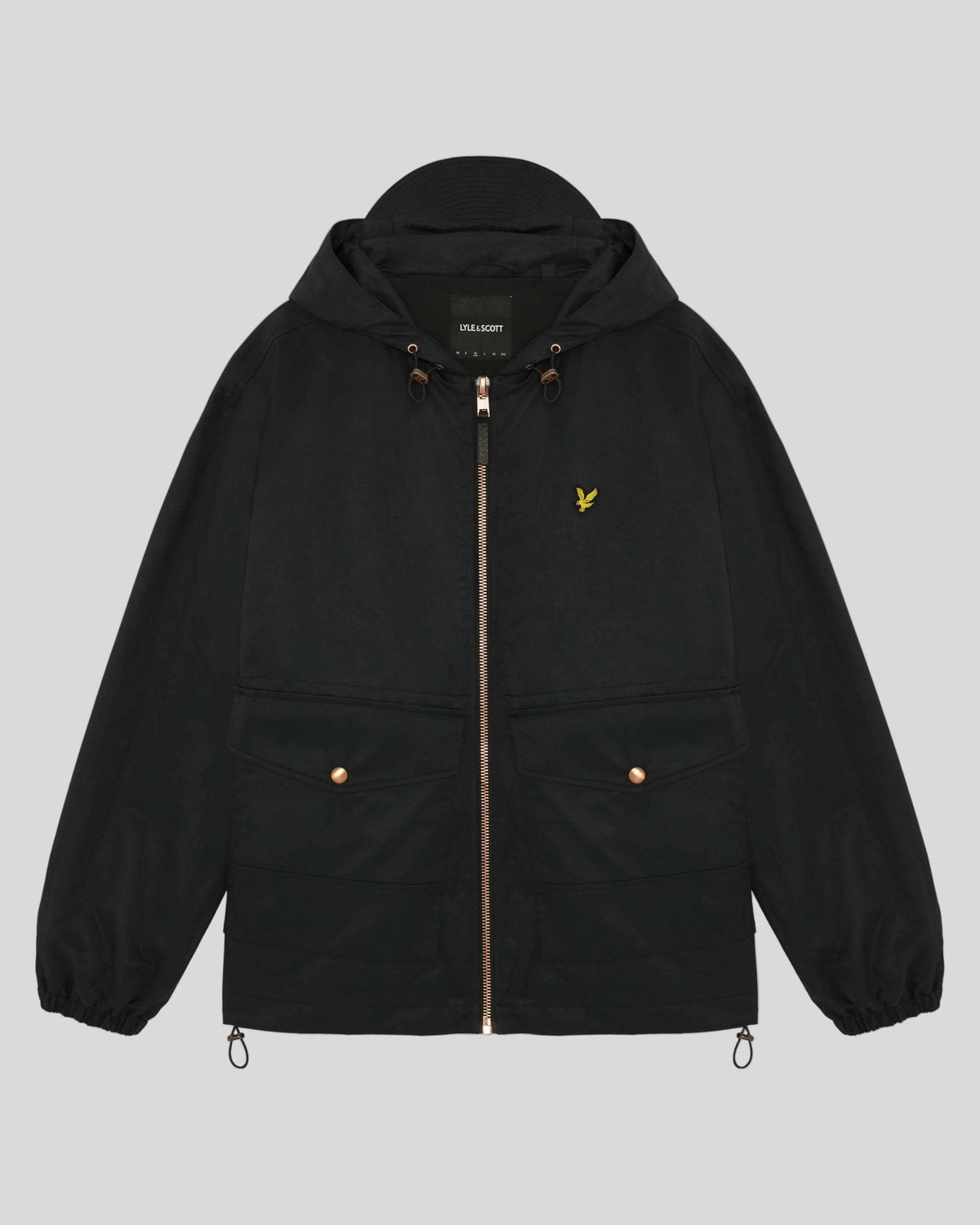 Lyle & Scott – Waxed Hooded Utility Jacket – Jet Black