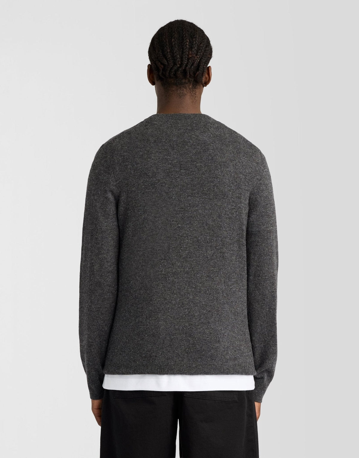 Lyle & Scott – Lambswool Blend Crew Neck Jumper – Charcoal Marl