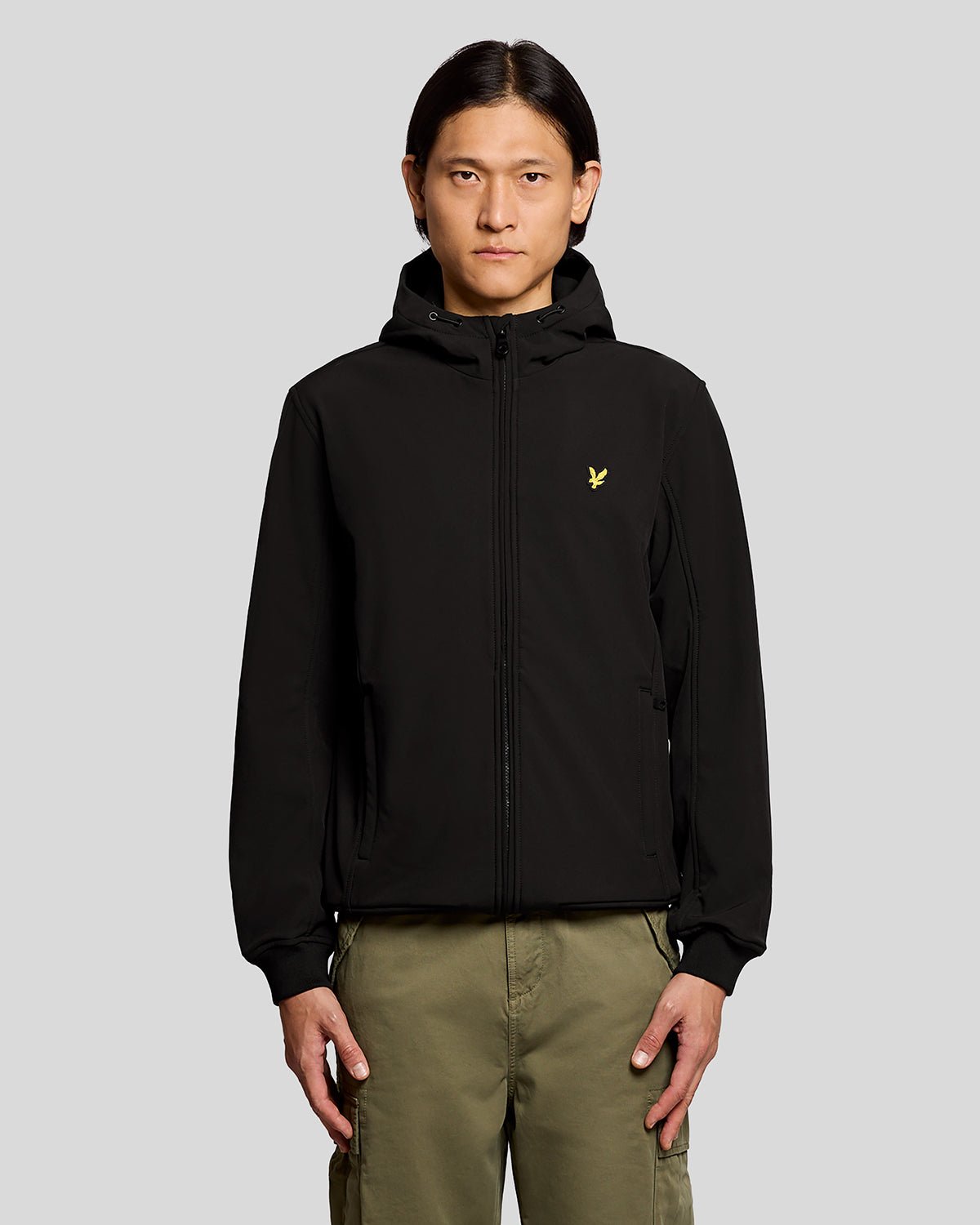 Lyle & Scott – Fleece Back Softshell Jacket – Jet Black