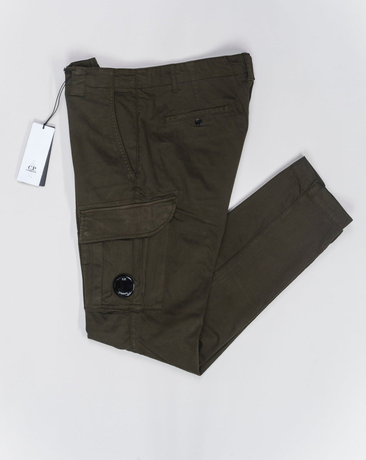 C.P. Company Stretch Sateen Ergonomic Cargo Pants Ivy Green dettaglio