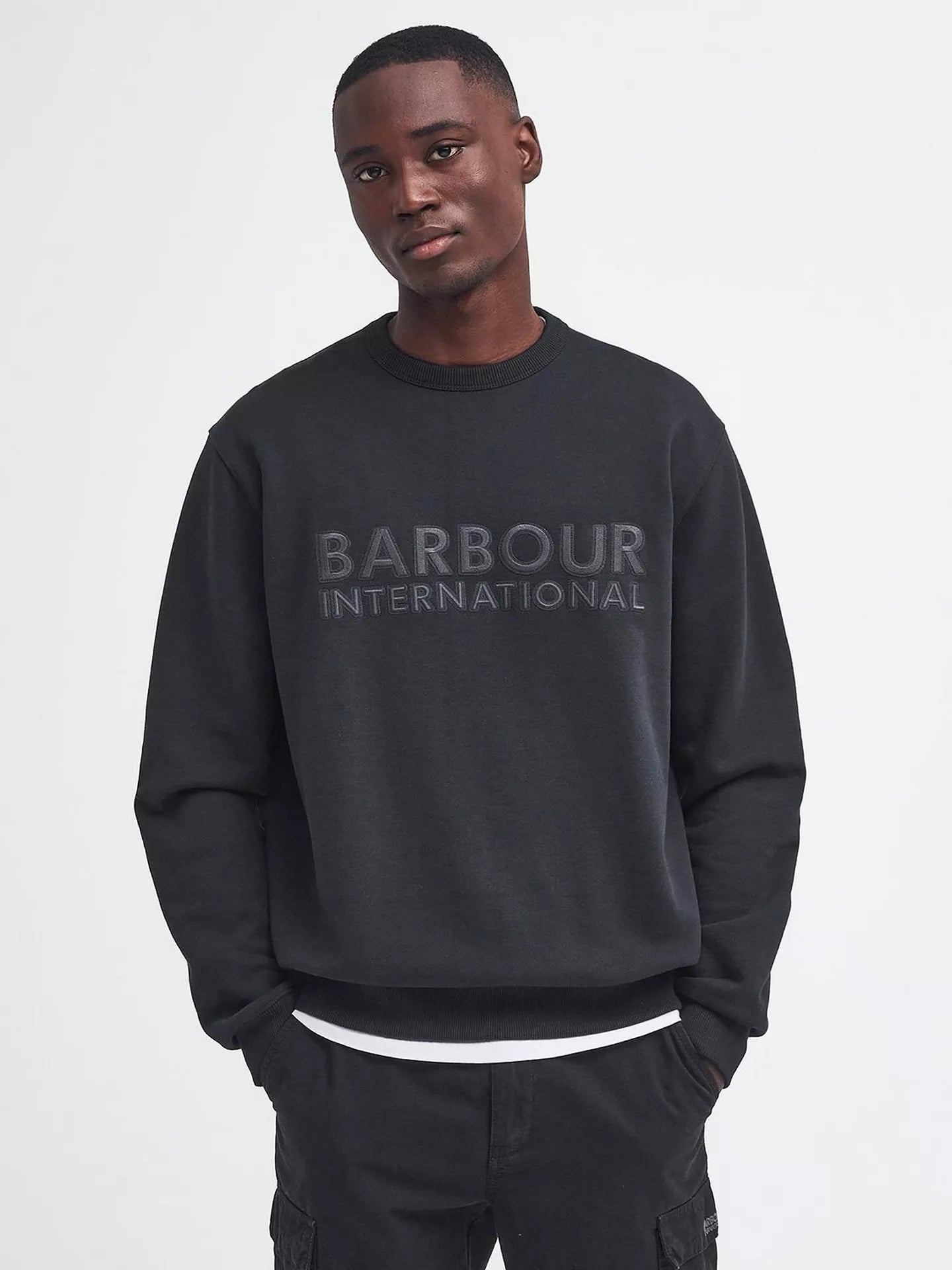 Otis Logo Crew Neck Sweatshirt Fw24 Barbour International - Black