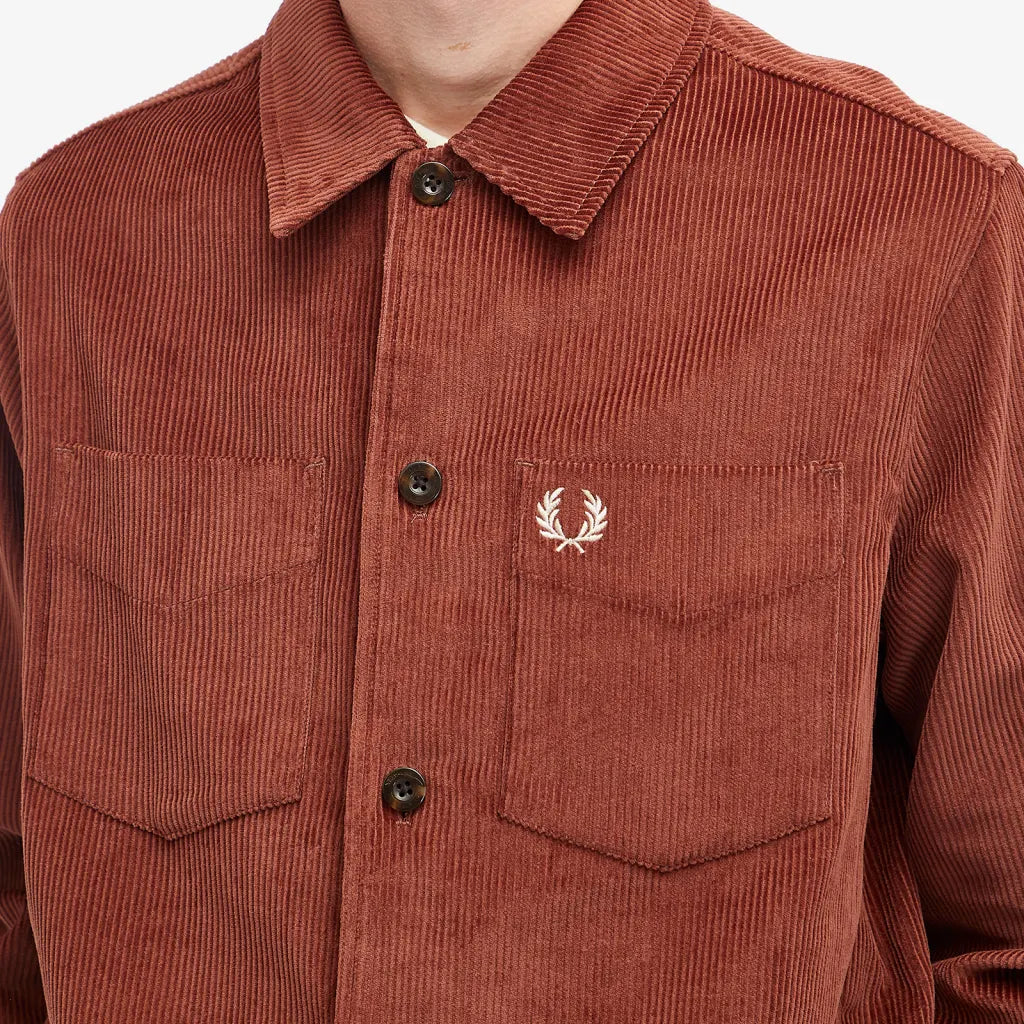 FP Corduroy Overshirt Fred Perry - Whisky Brown