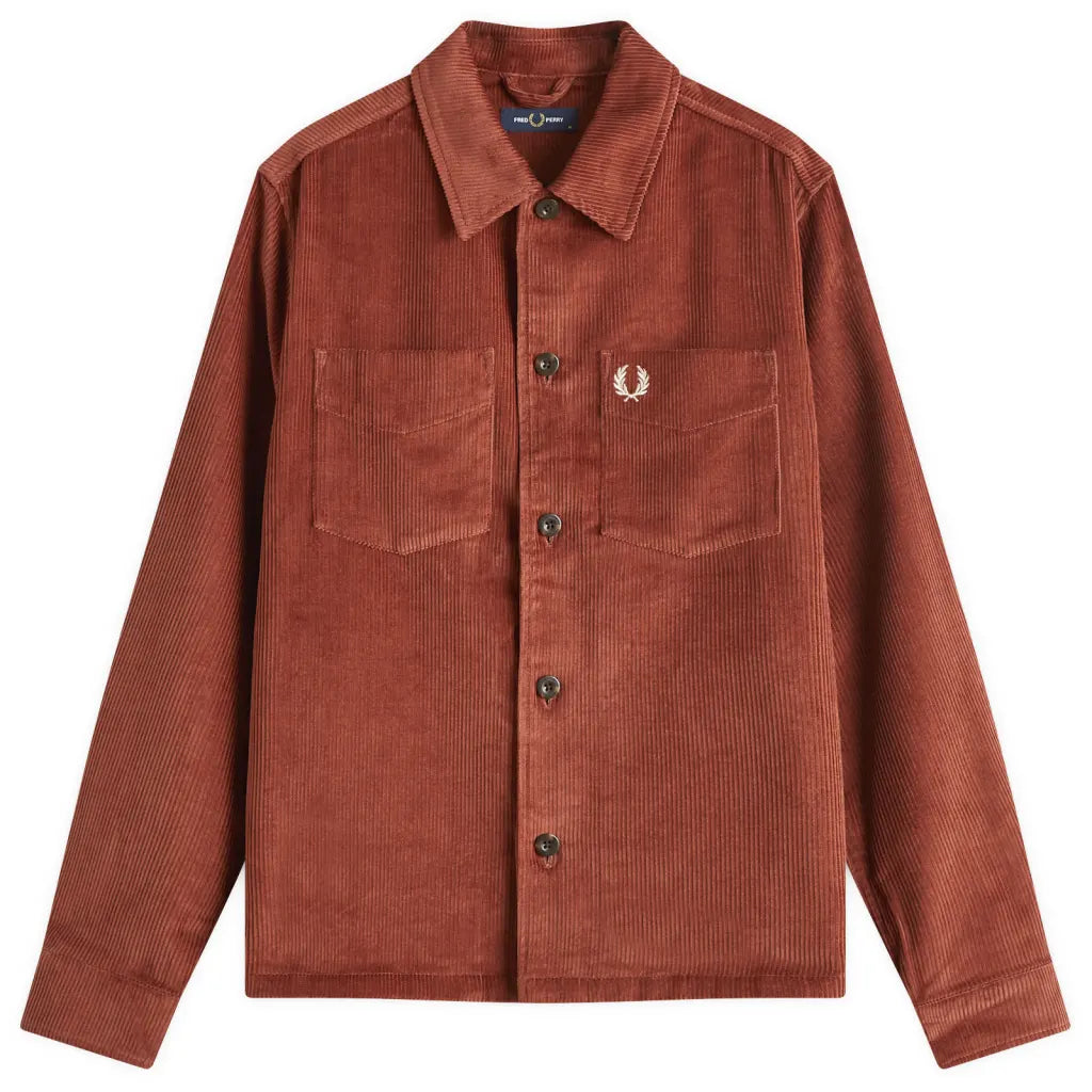 FP Corduroy Overshirt Fred Perry - Whisky Brown