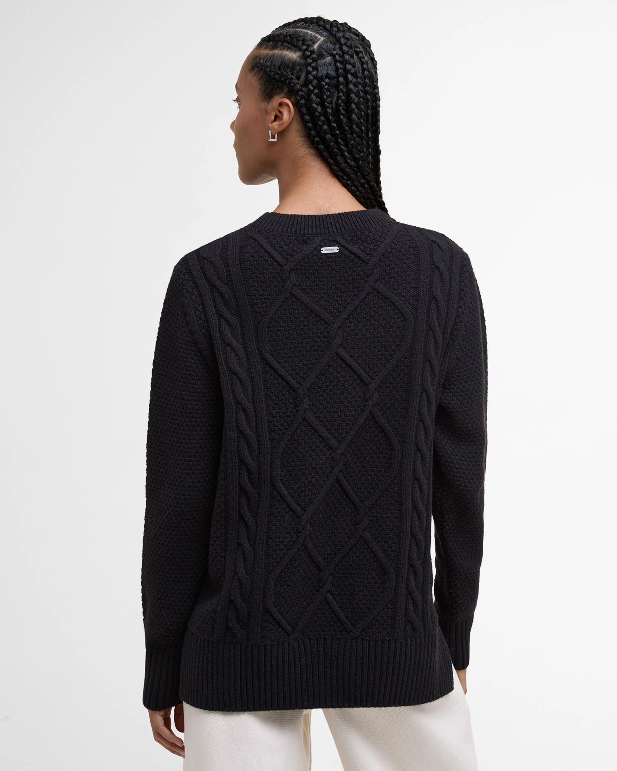 Burne Crew Knitted Jumper AW25 Barbour Donna - Black