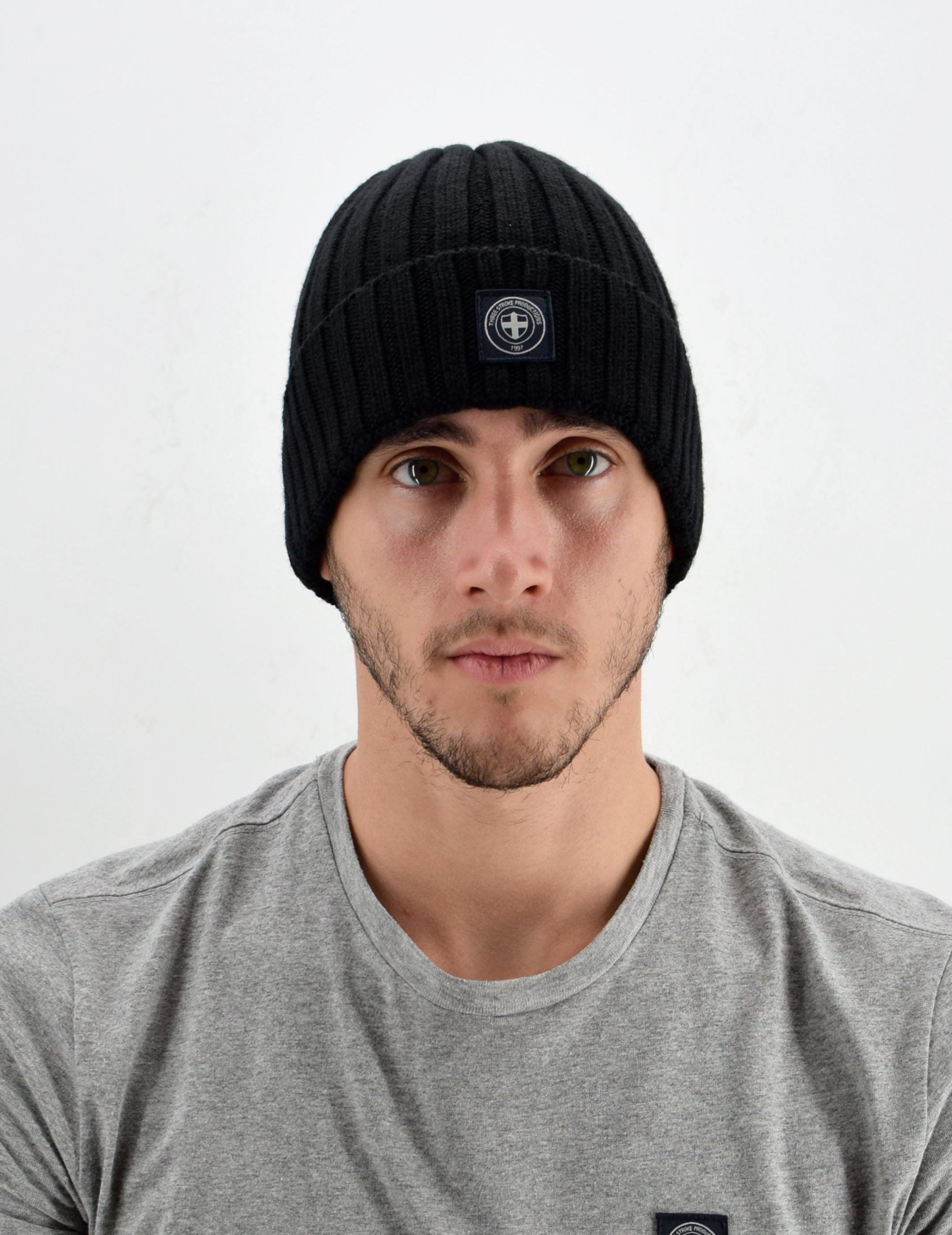 Fjord Beanie 031 AW24 Three Stroke - Black