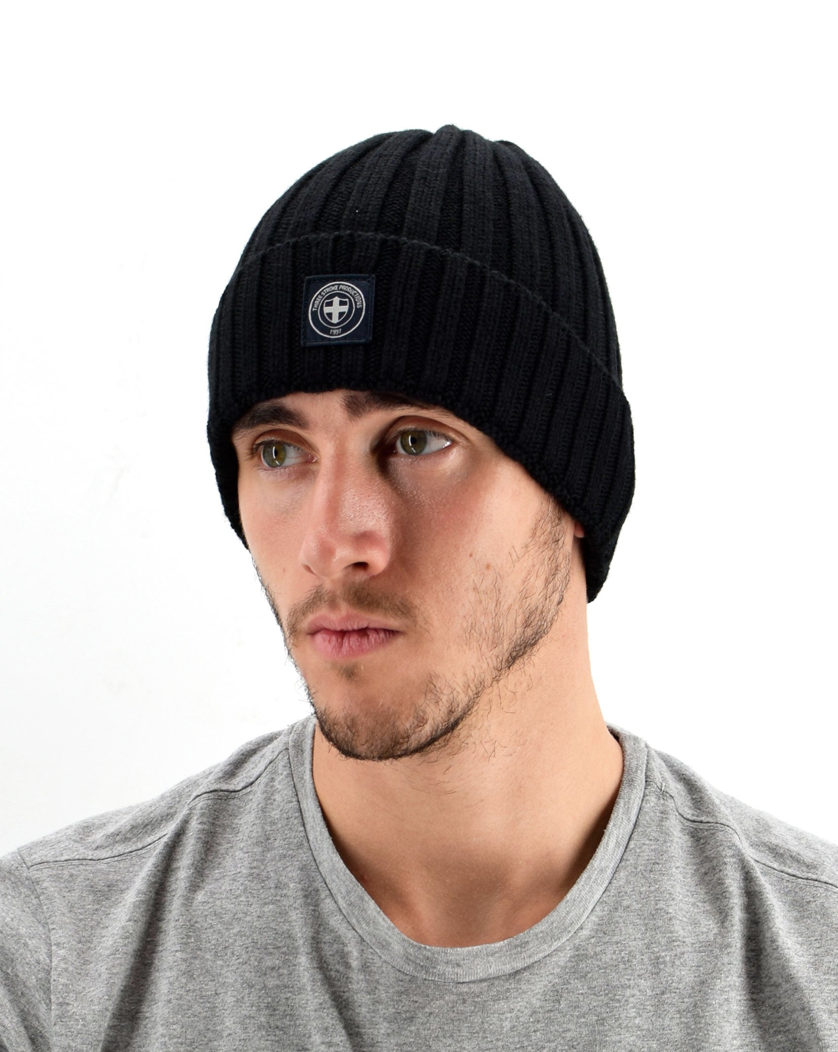 Fjord Beanie 031 AW24 Three Stroke - Black