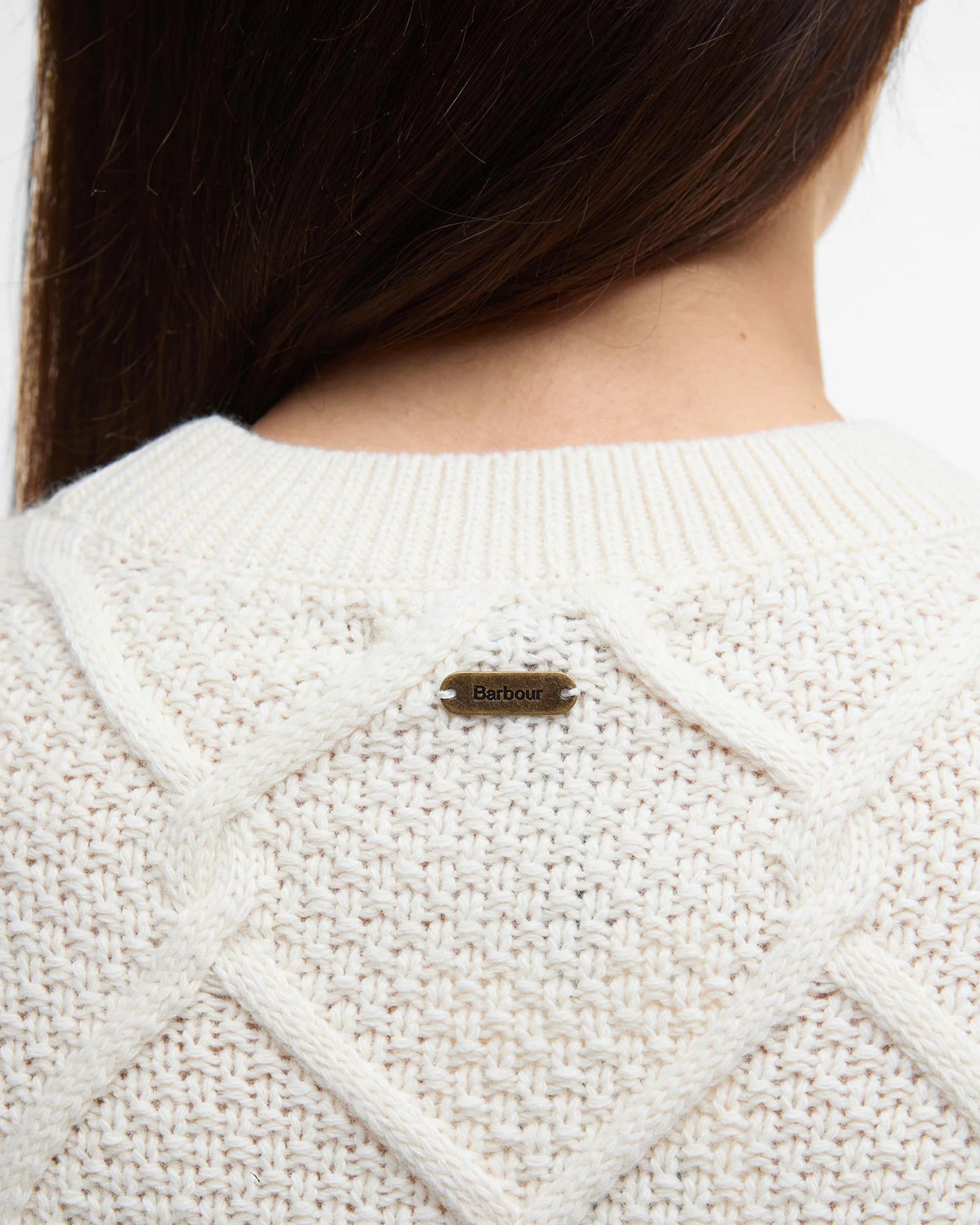 Burne Crew Knitted Jumper AW25 Barbour Donna - Ecru
