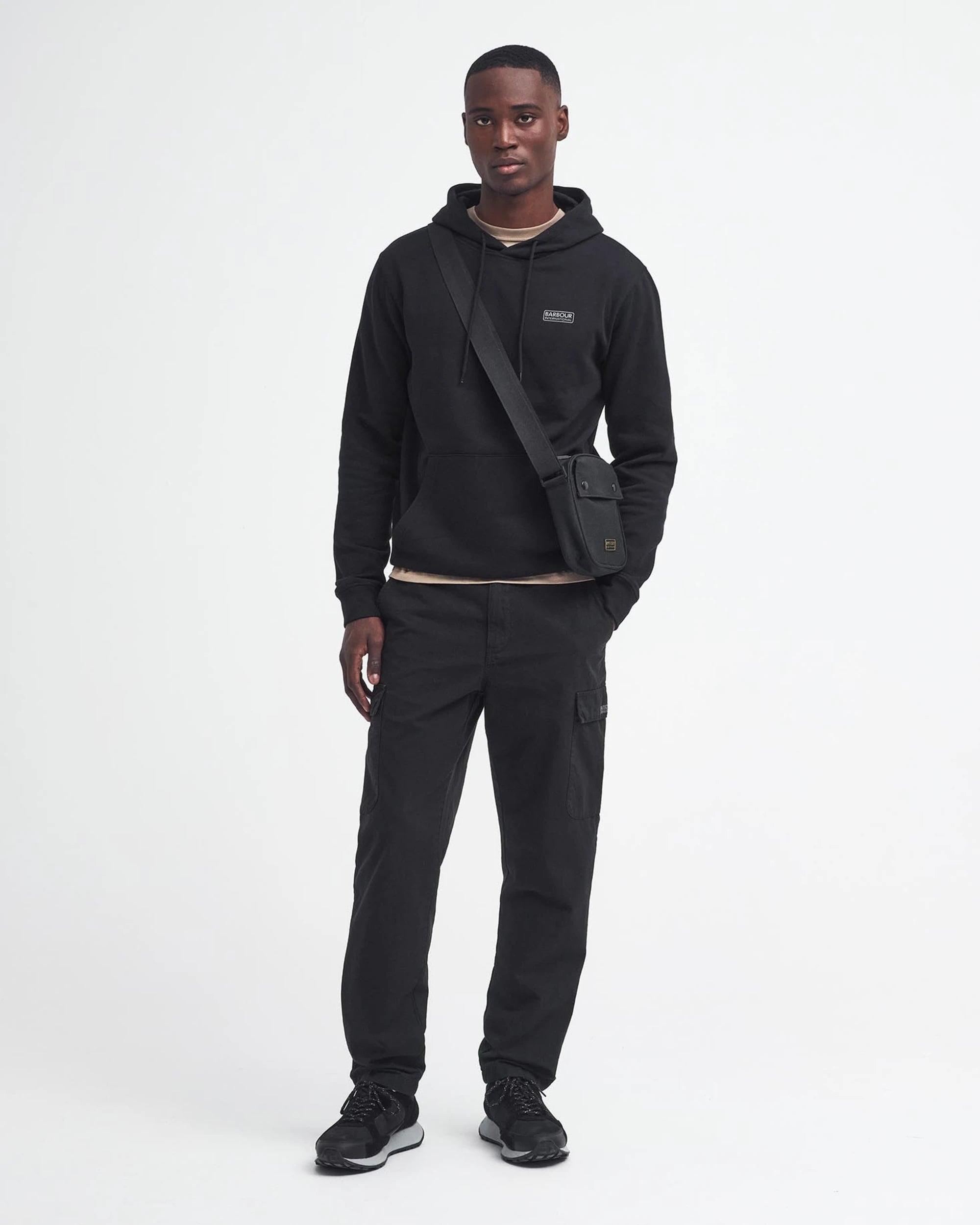 Small Logo Hoodie AW25 Barbour International - Black / Pewter