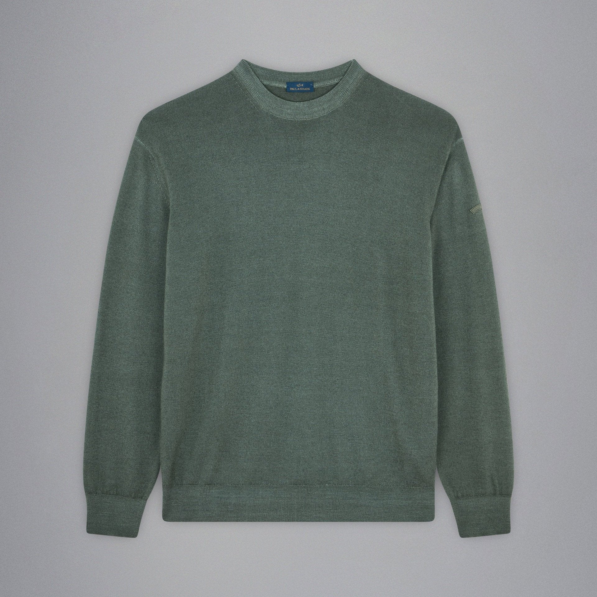 Maglione in Lana tinto capo Paul and Shark - Verde Militare 751