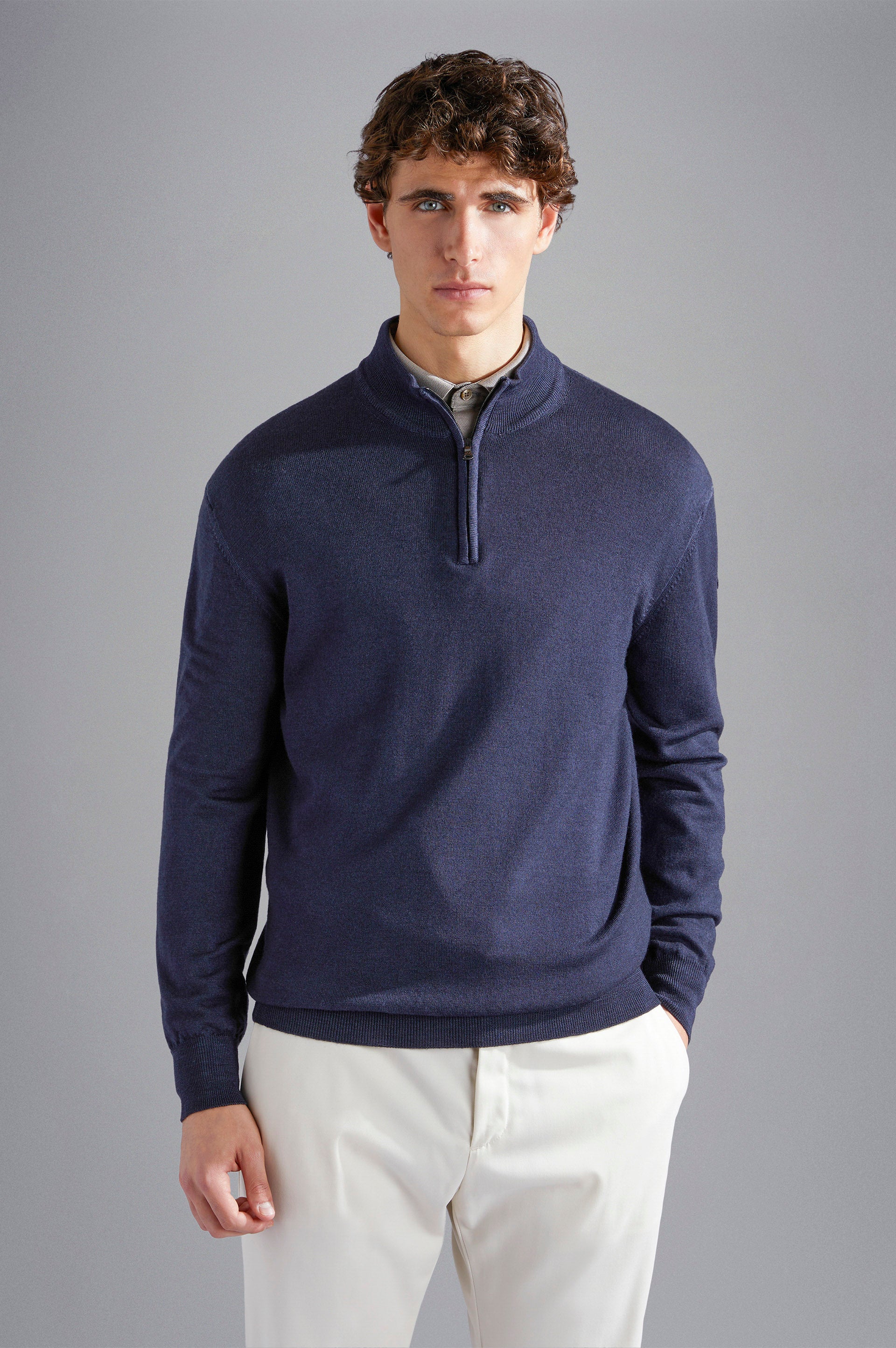 Maglione in Lana tinto capo Paul and Shark - Blue Navy 050