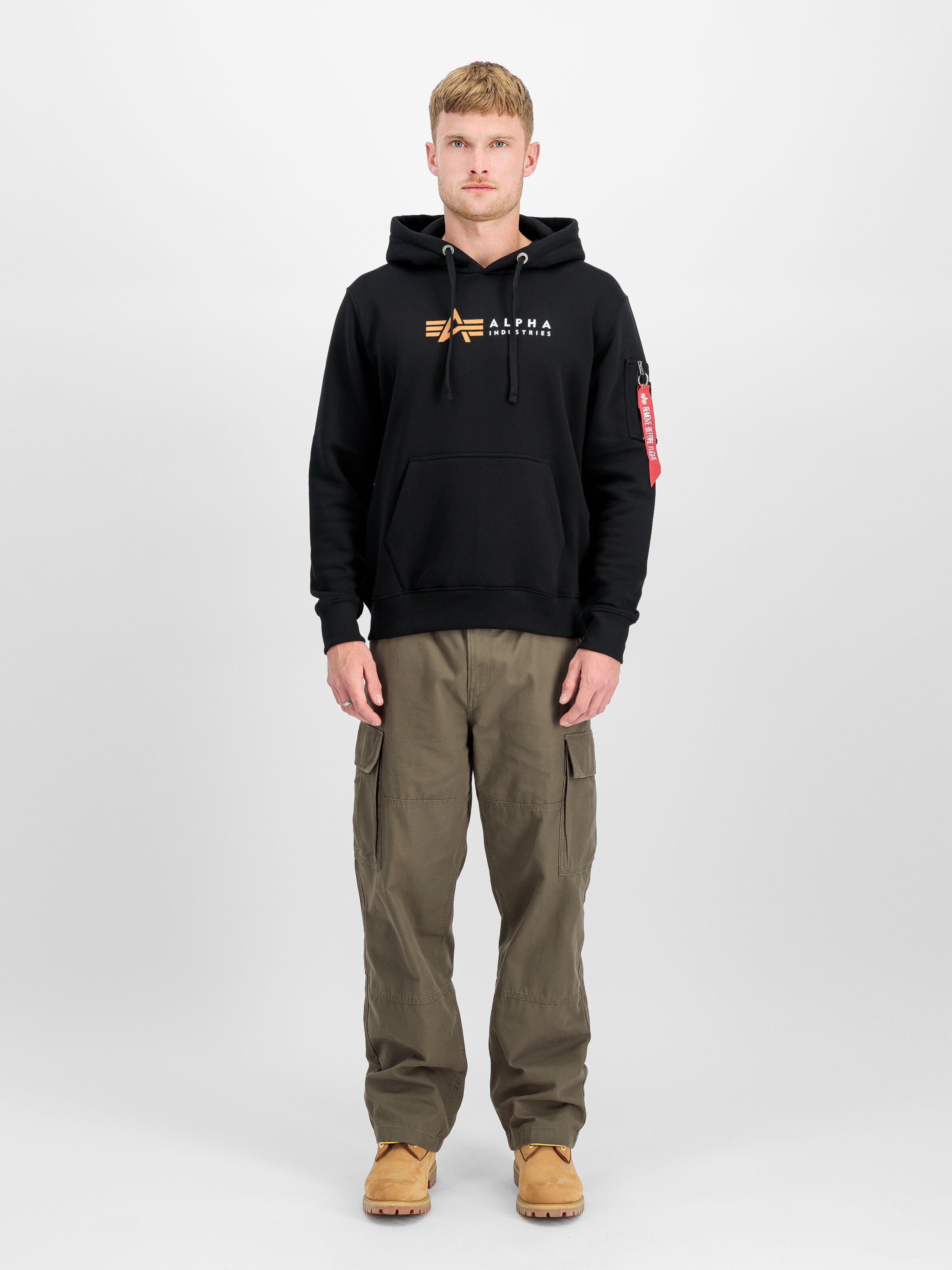 Alpha Label Hoodie Alpha Industries AW25 - Black