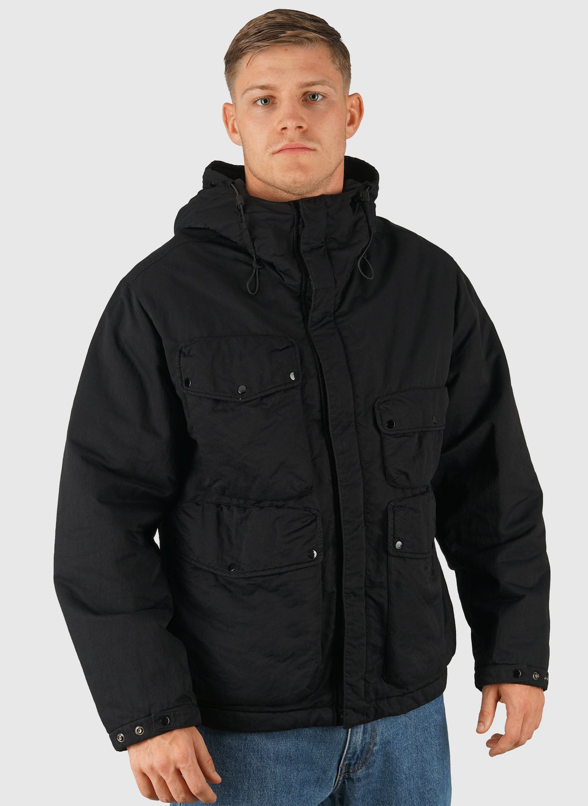 C.P. Company T-Flatt Padded Goggle Jacket Black frontale