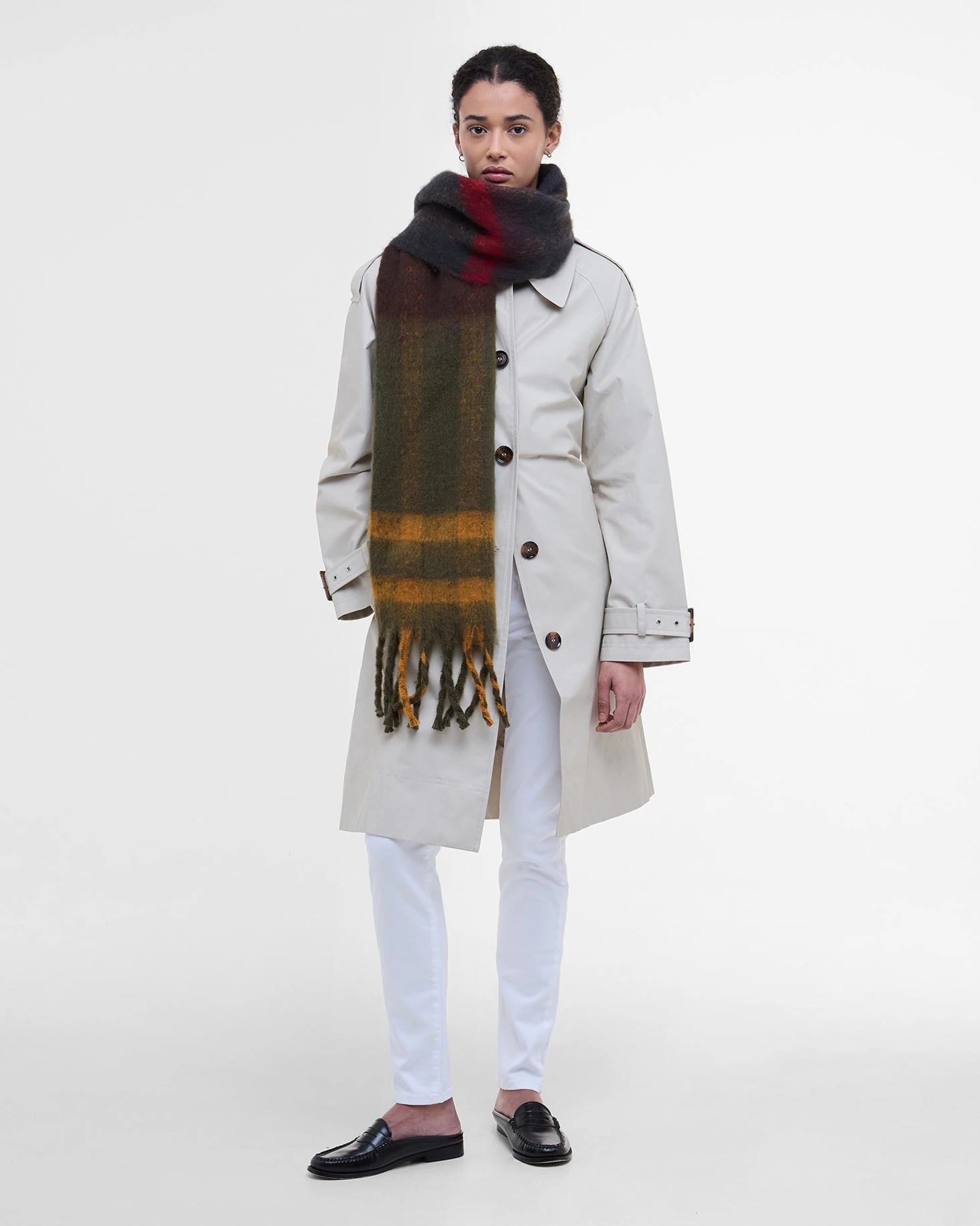 Isla Boucle Serape Scarf AW25 Barbour - Classic Tartan