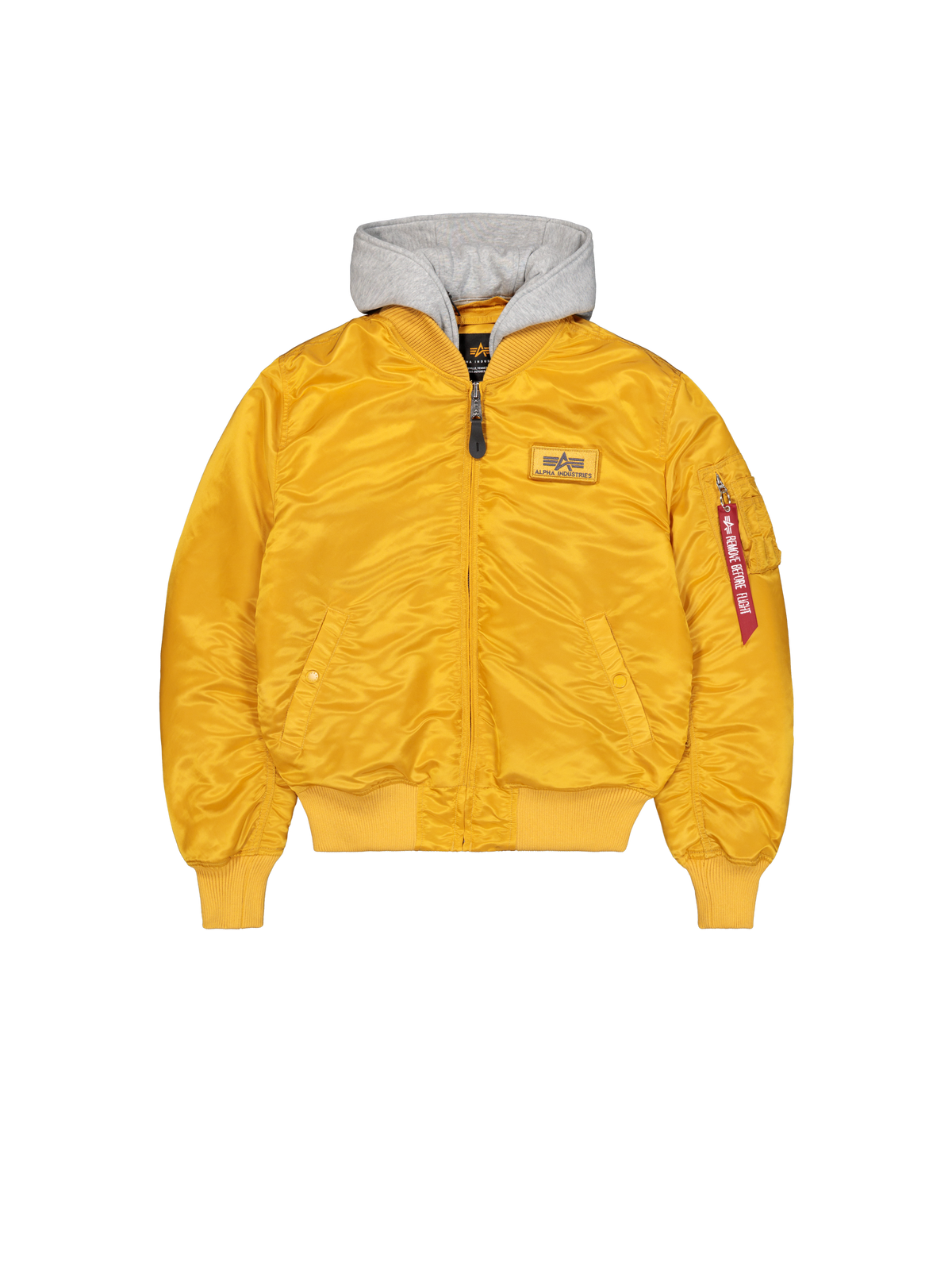 Alpha Industries – MA-1 Zip Hood Backprint Bomber Jacket – Wheat