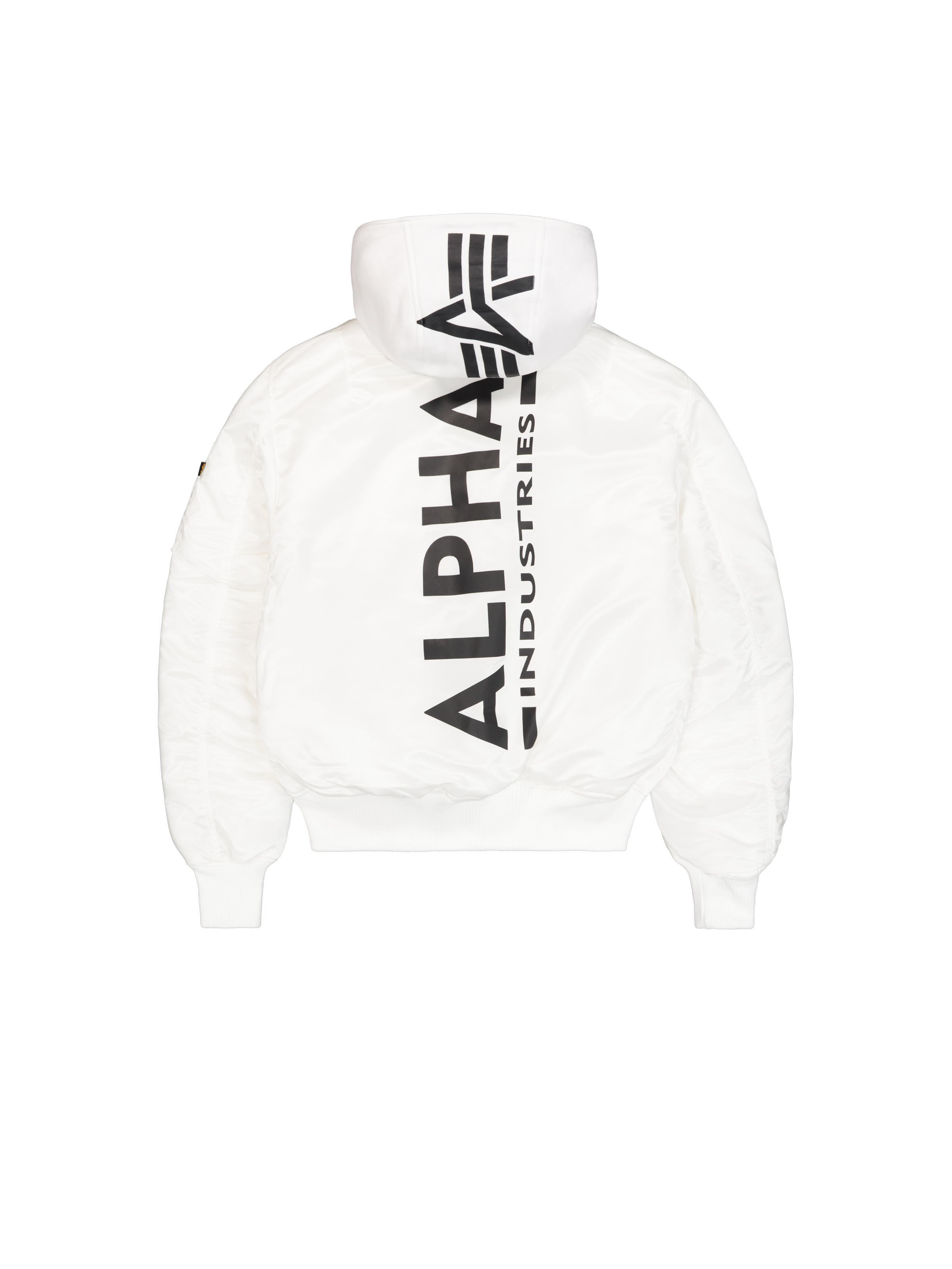 MA-1  ZH Zip Hood Backprint Bomber Jacket Alpha Industries AW25 - White / Black