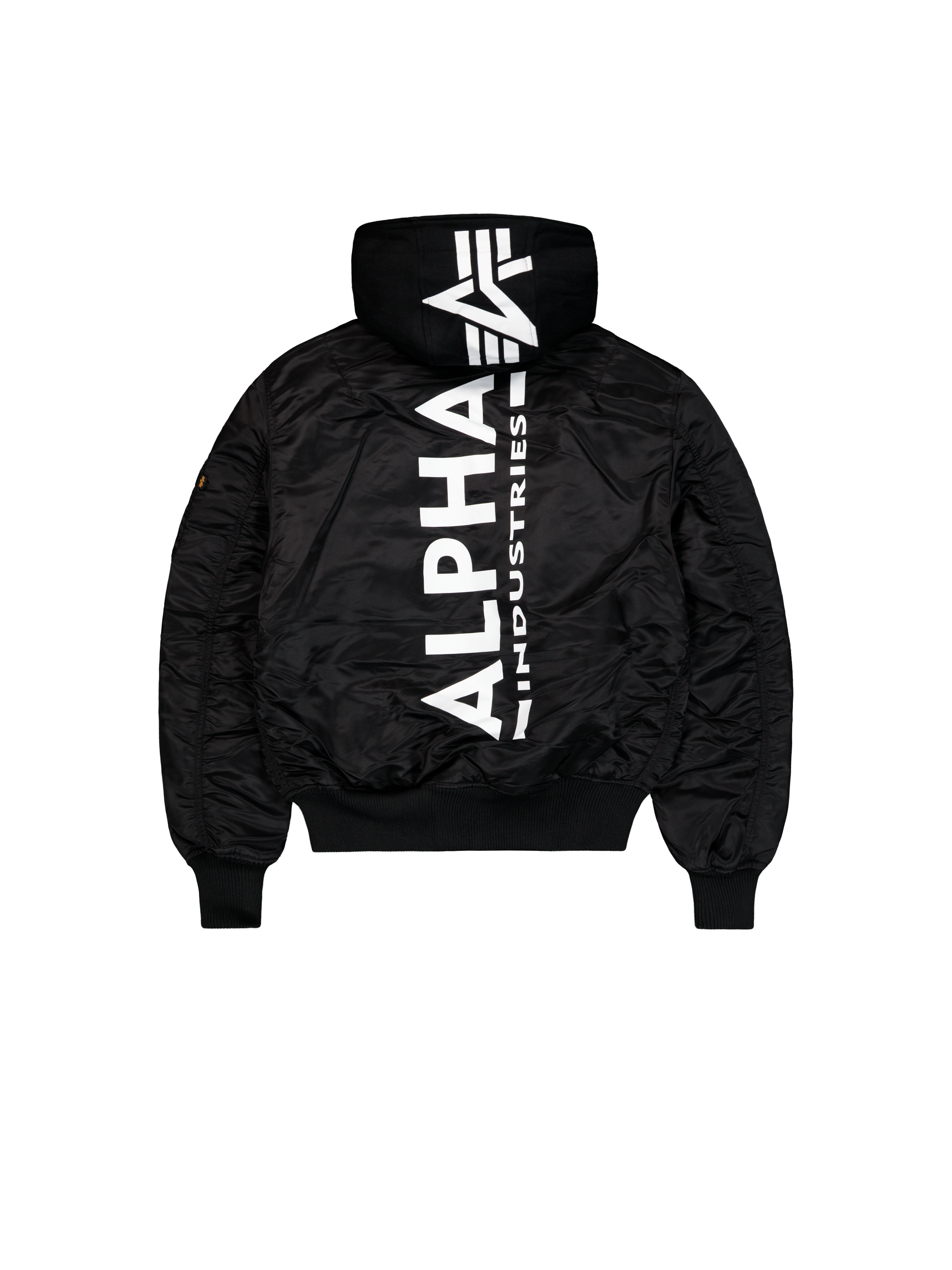 MA-1  ZH Zip Hood Backprint Bomber Jacket Alpha Industries AW25 - Black / White