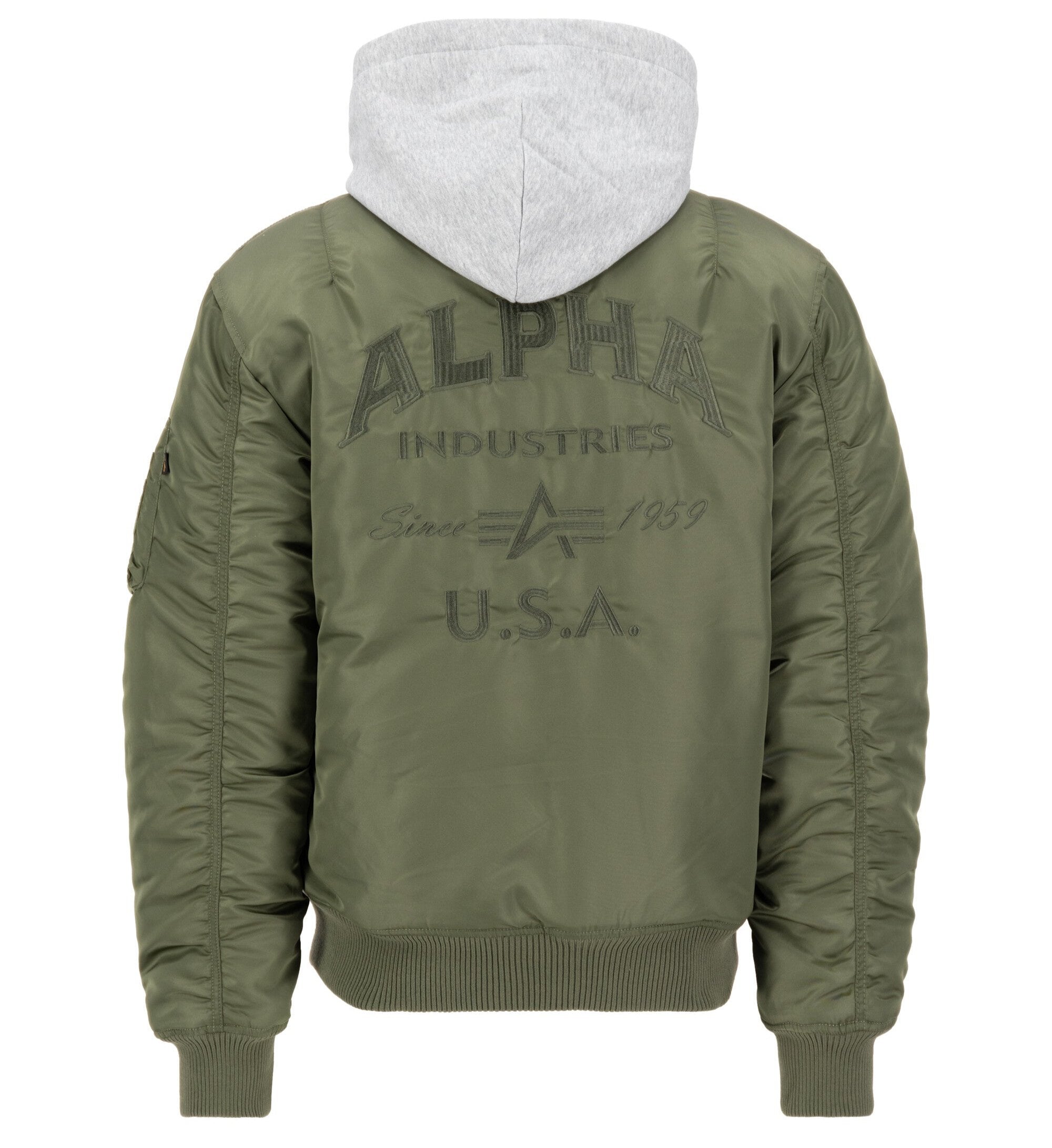 MA-1 ZH Back EMB Bomber Jacket Alpha Industries - Sage Green