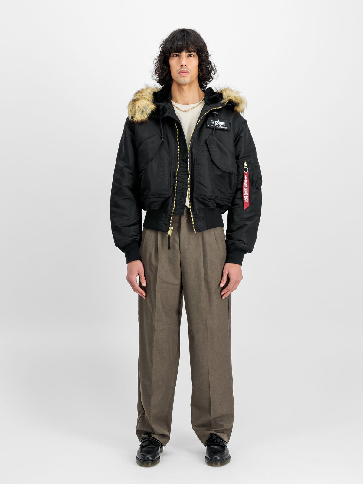 Alpha Industries – 45/P Hooded Bomber Jacket – Black