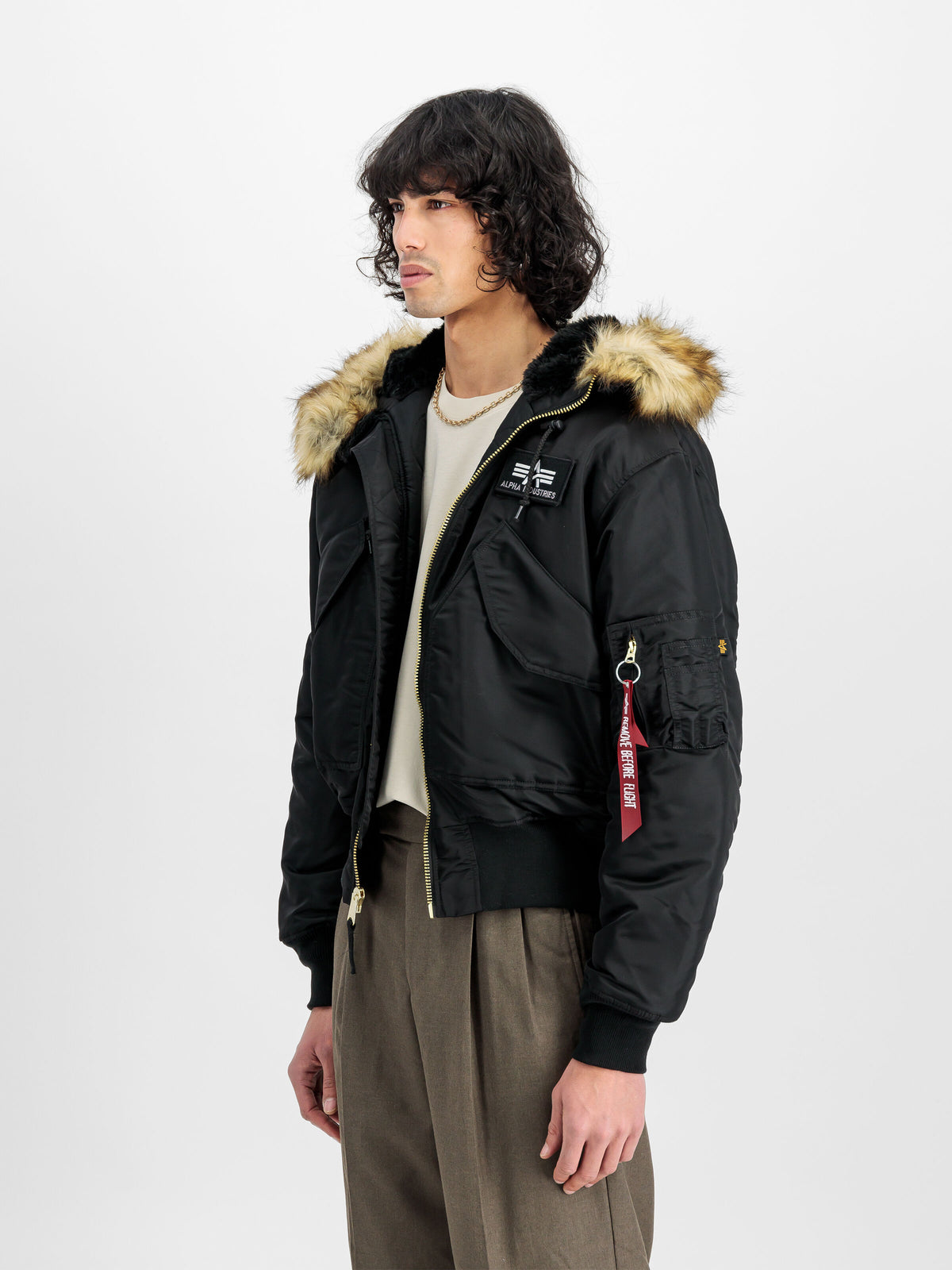 Alpha Industries – 45/P Hooded Bomber Jacket – Black