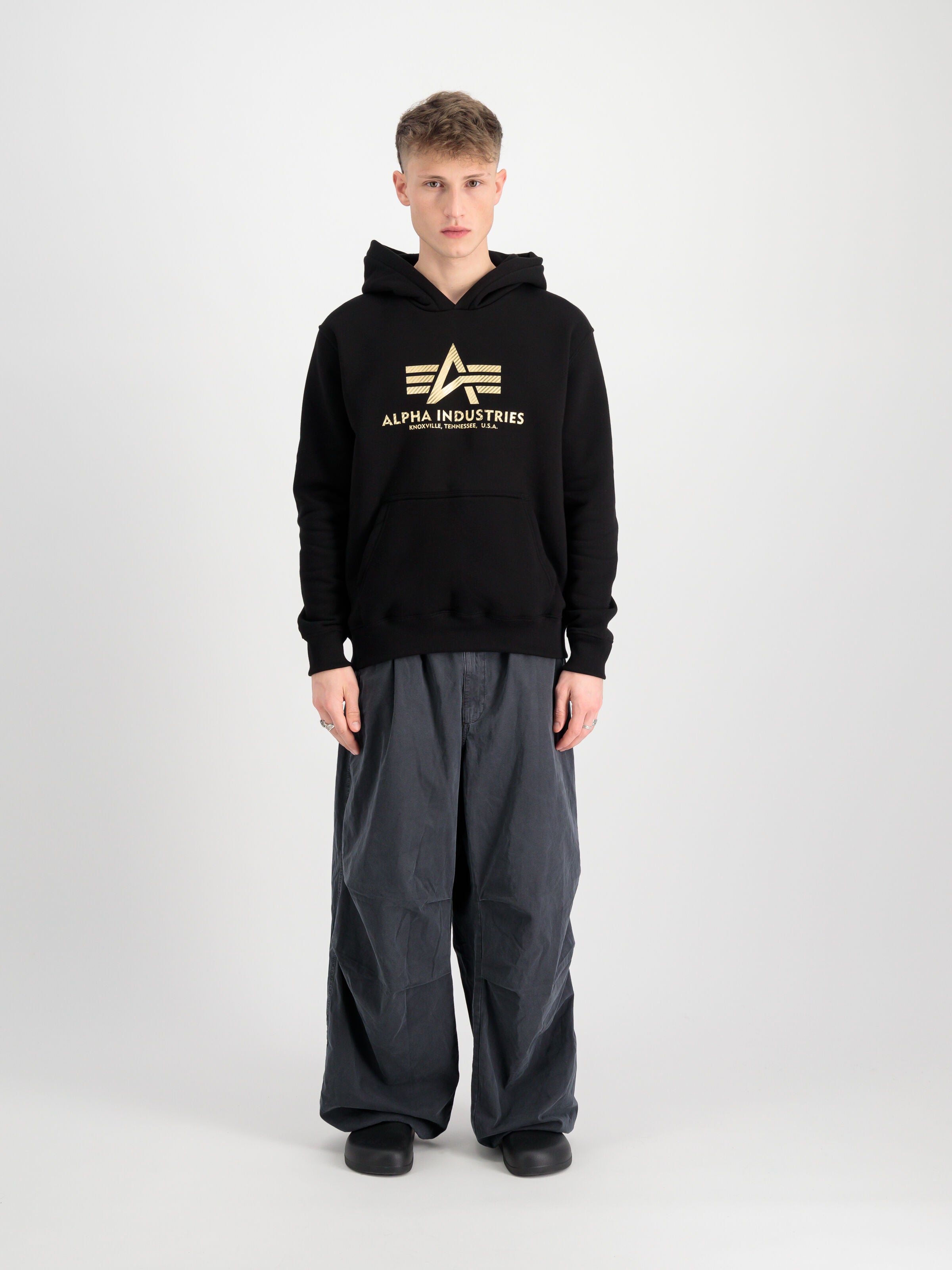 Basic Carbon Hoodie Alpha Industries AW25 - Black / Gold
