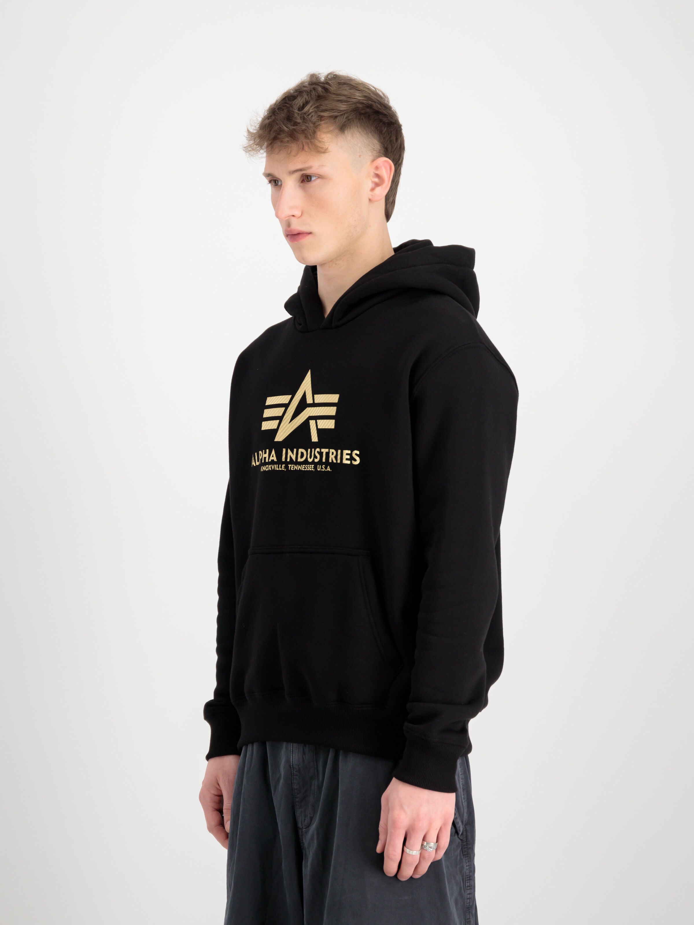 Basic Carbon Hoodie Alpha Industries AW25 - Black / Gold