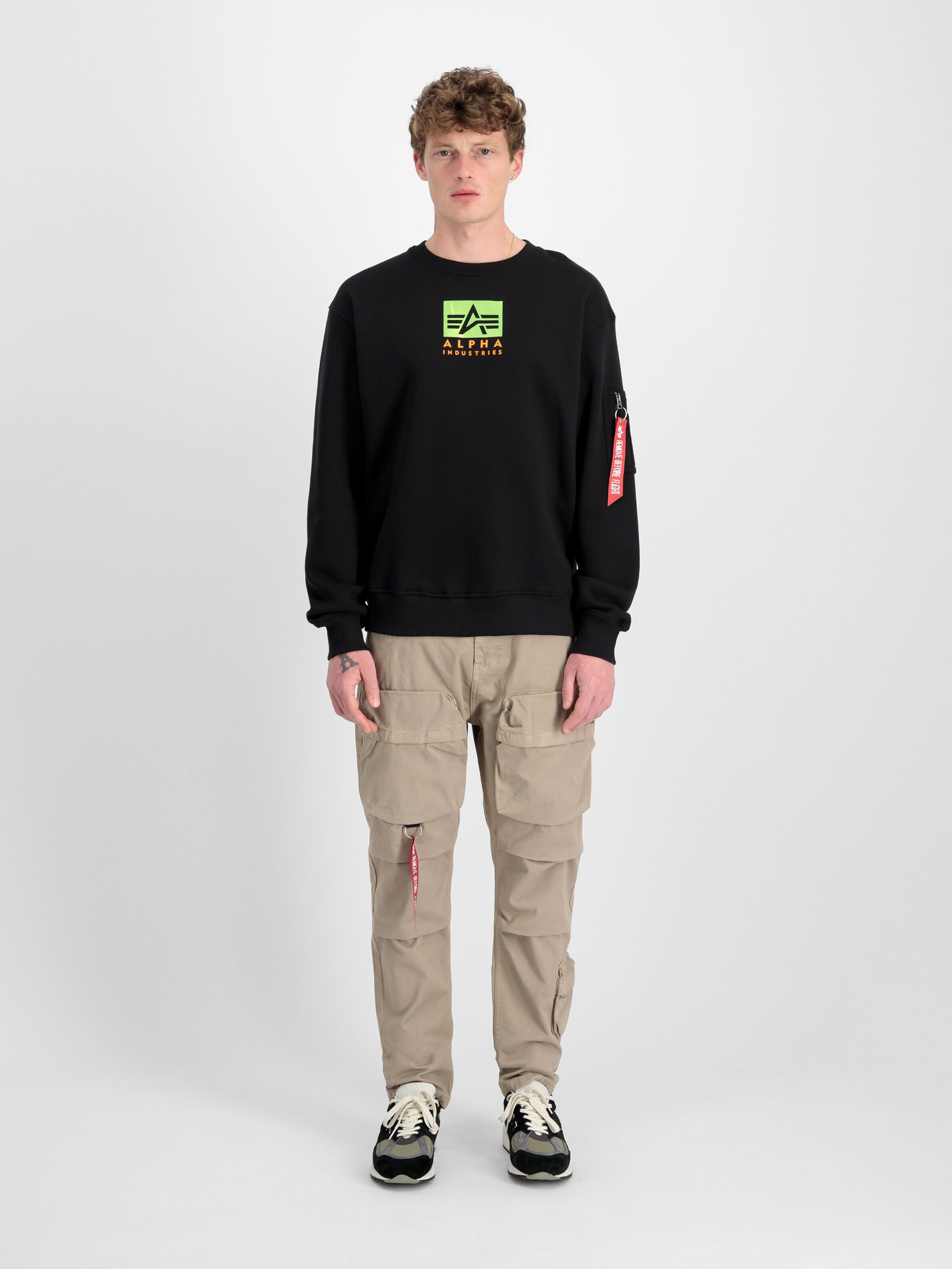 Satin Logo Sweatshirt Alpha Industries AW25 - Black