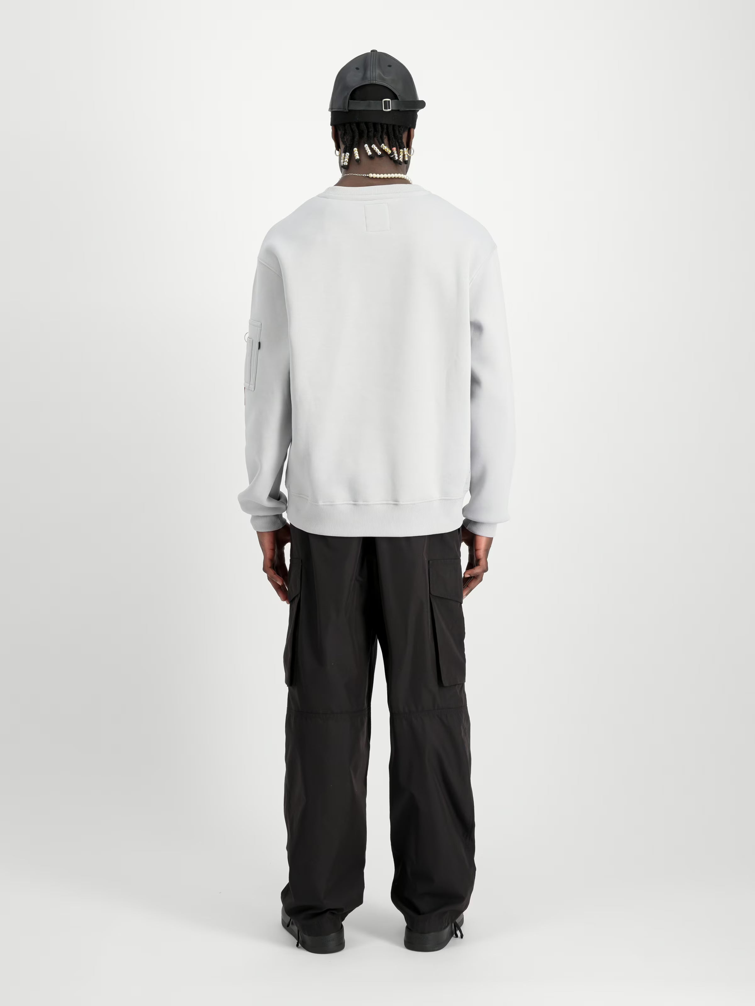 Satin Logo Sweatshirt Alpha Industries AW25 - Pastel Grey