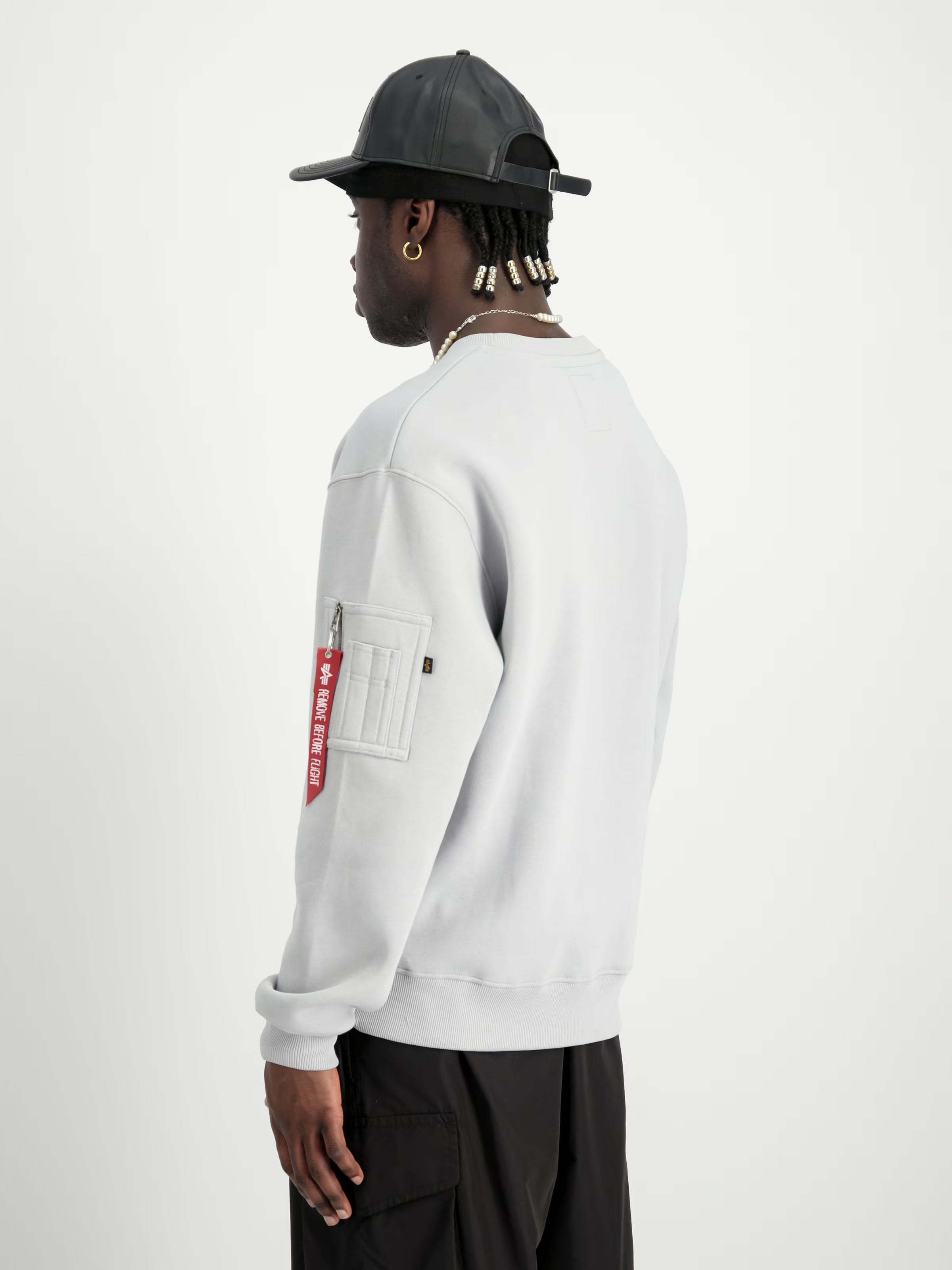 Satin Logo Sweatshirt Alpha Industries AW25 - Pastel Grey