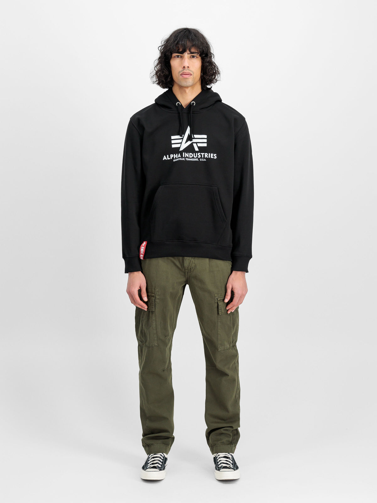 Alpha Industries – Basic Big Logo Hoodie – Black