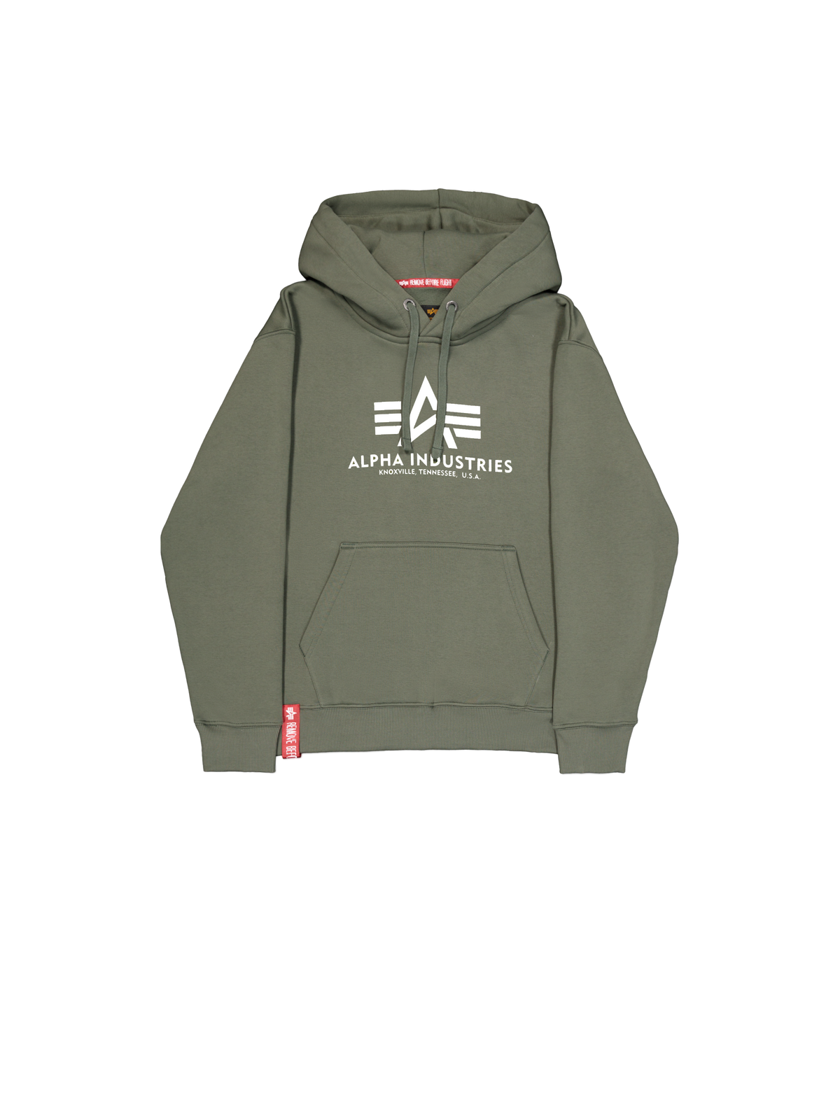 Alpha Industries – Basic Big Logo Hoodie – Dark Olive