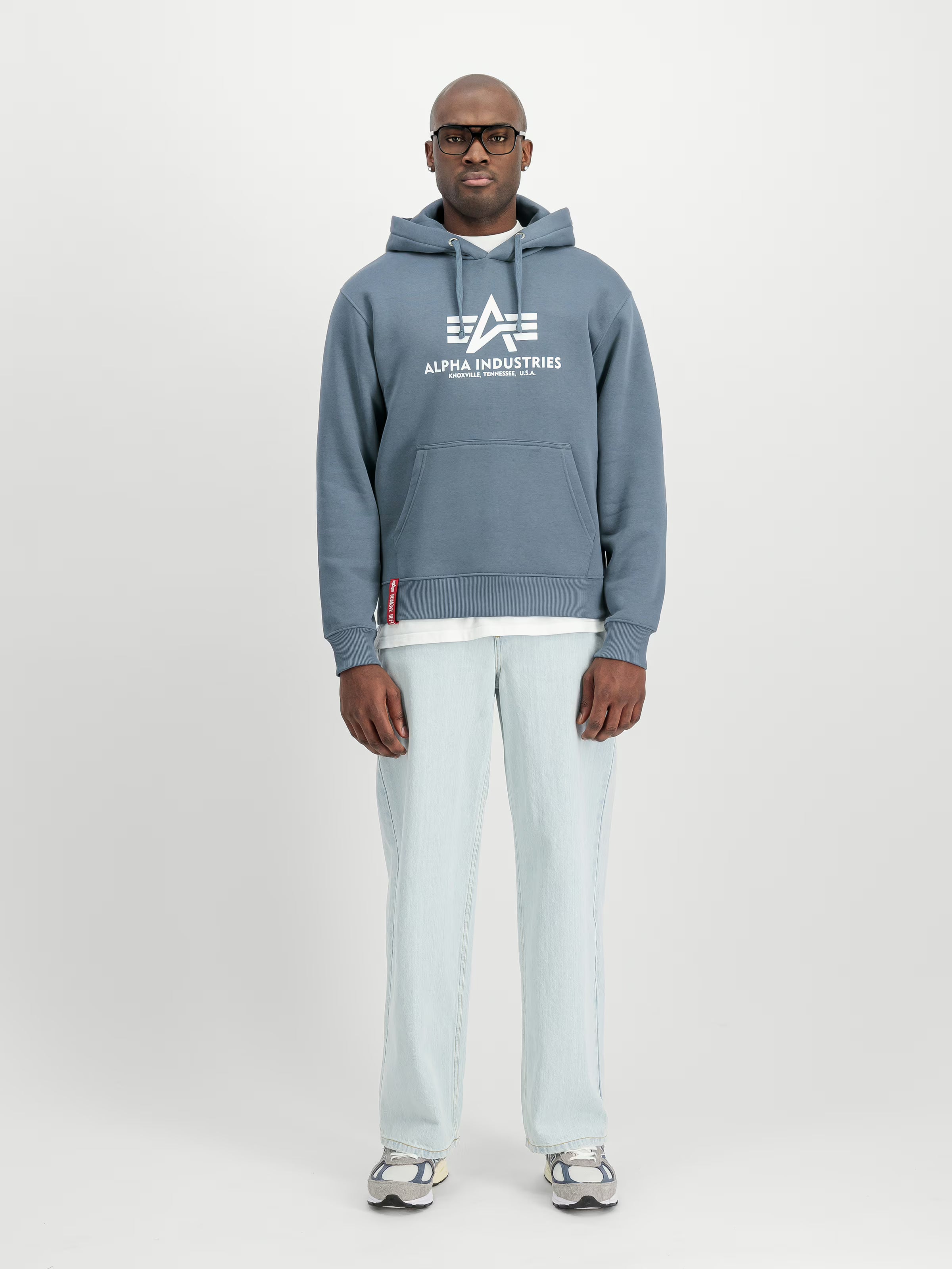 Basic Big Logo Hoodie Alpha Industries AW25 - Denim Blue