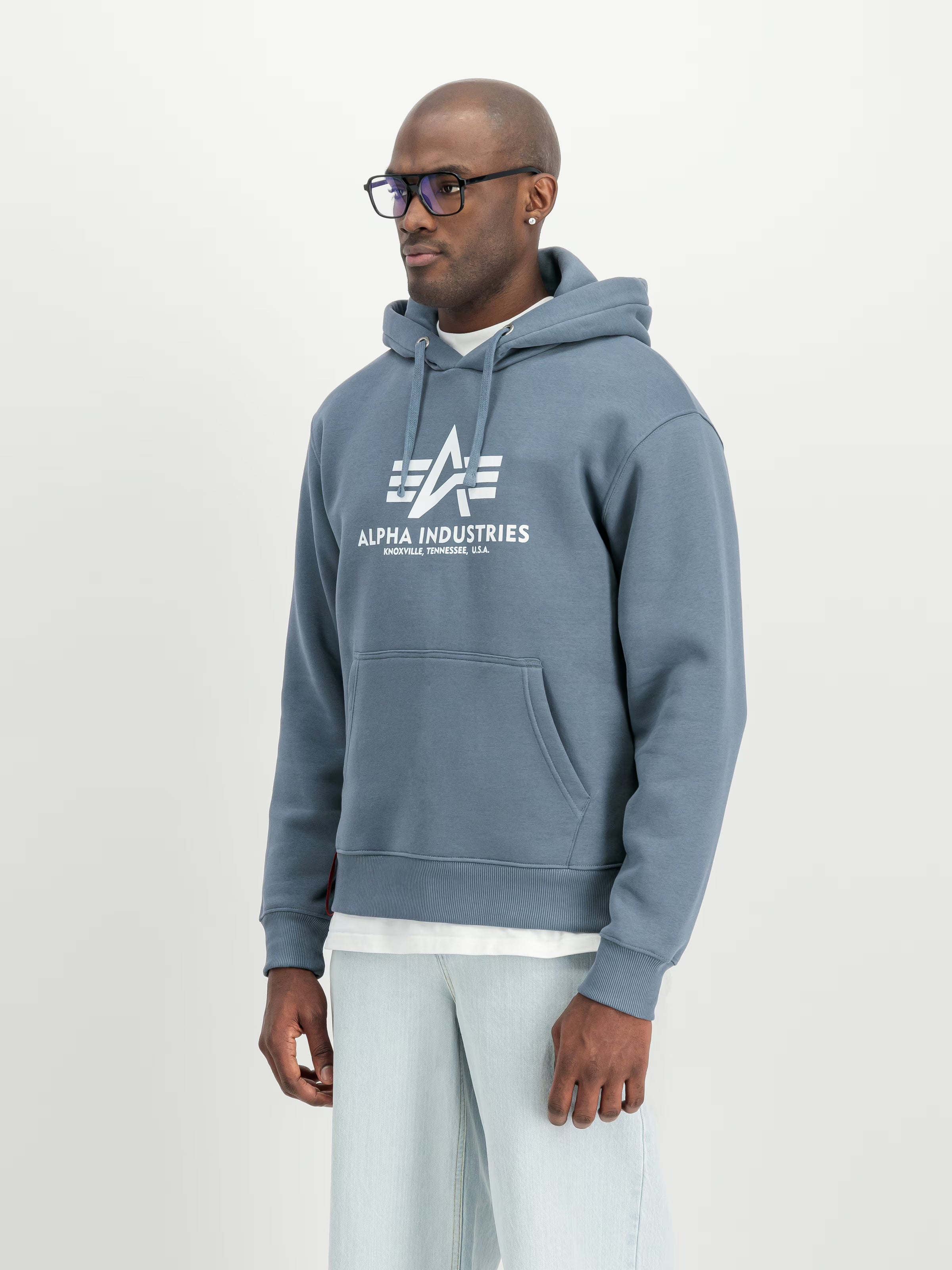 Basic Big Logo Hoodie Alpha Industries AW25 - Denim Blue