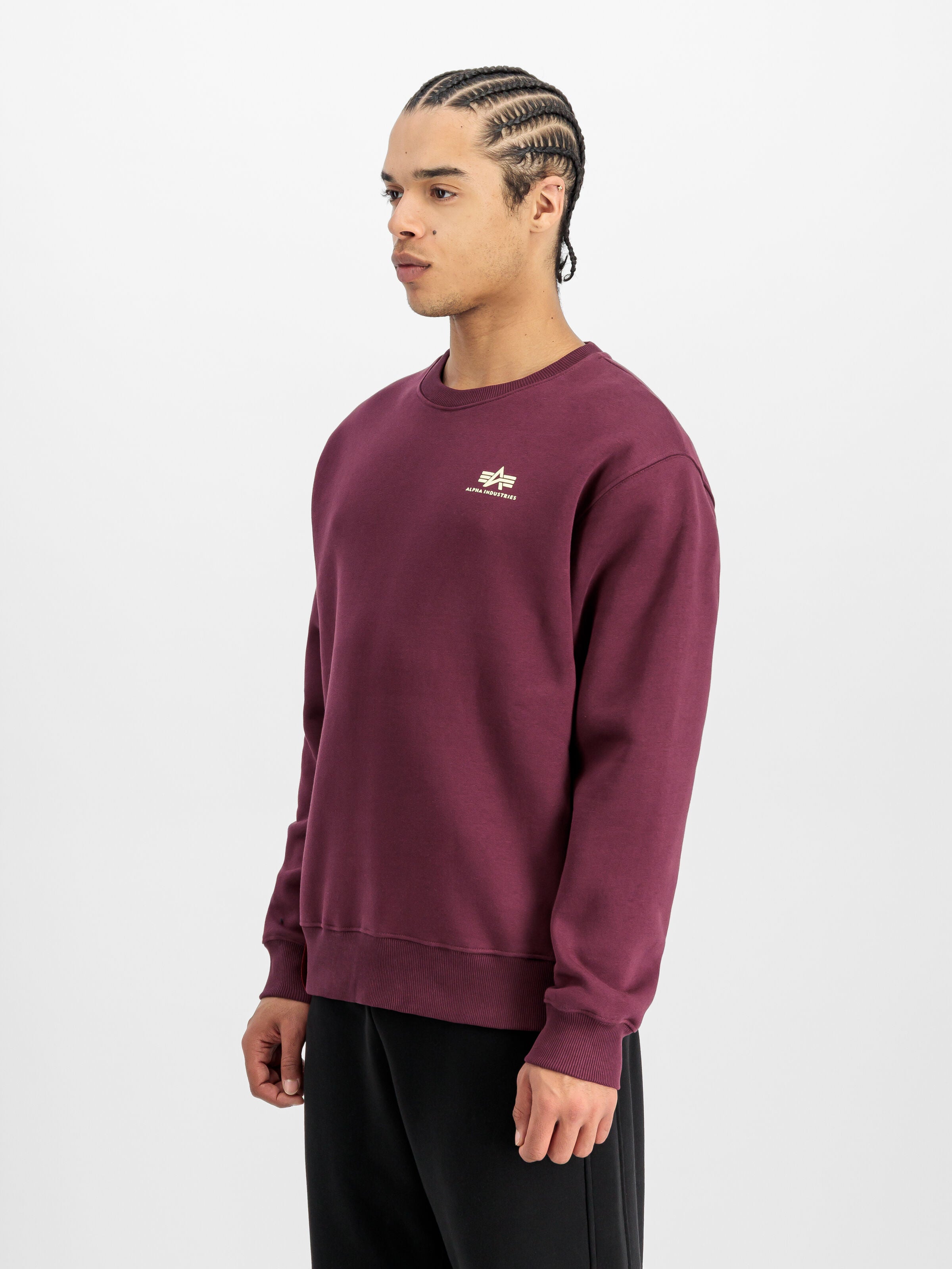 Basic Small Logo Sweatshirt Alpha Industries AW25 - Dark Cherry