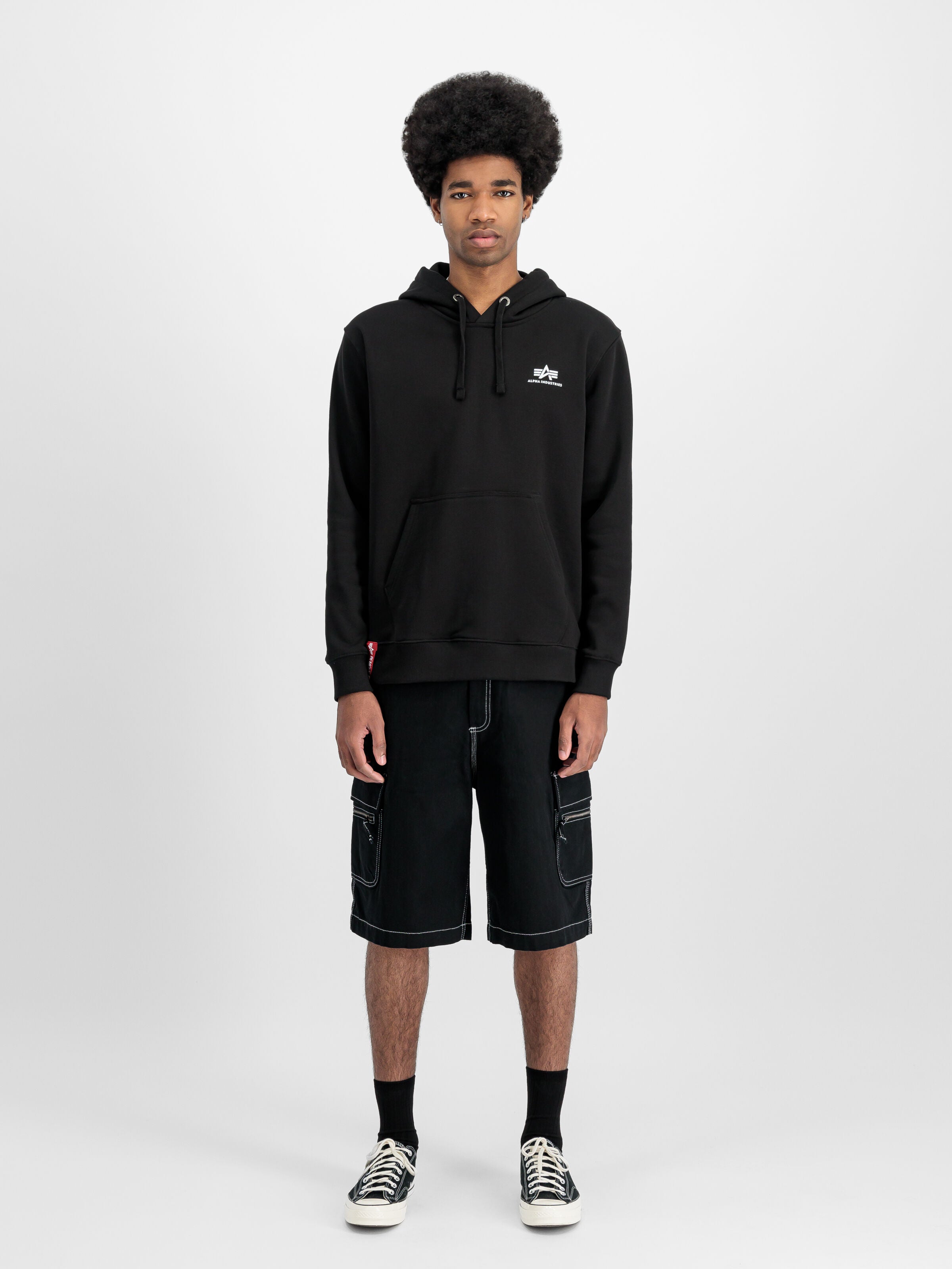 Basic Small Logo Hoodie Alpha Industries AW25 - Black