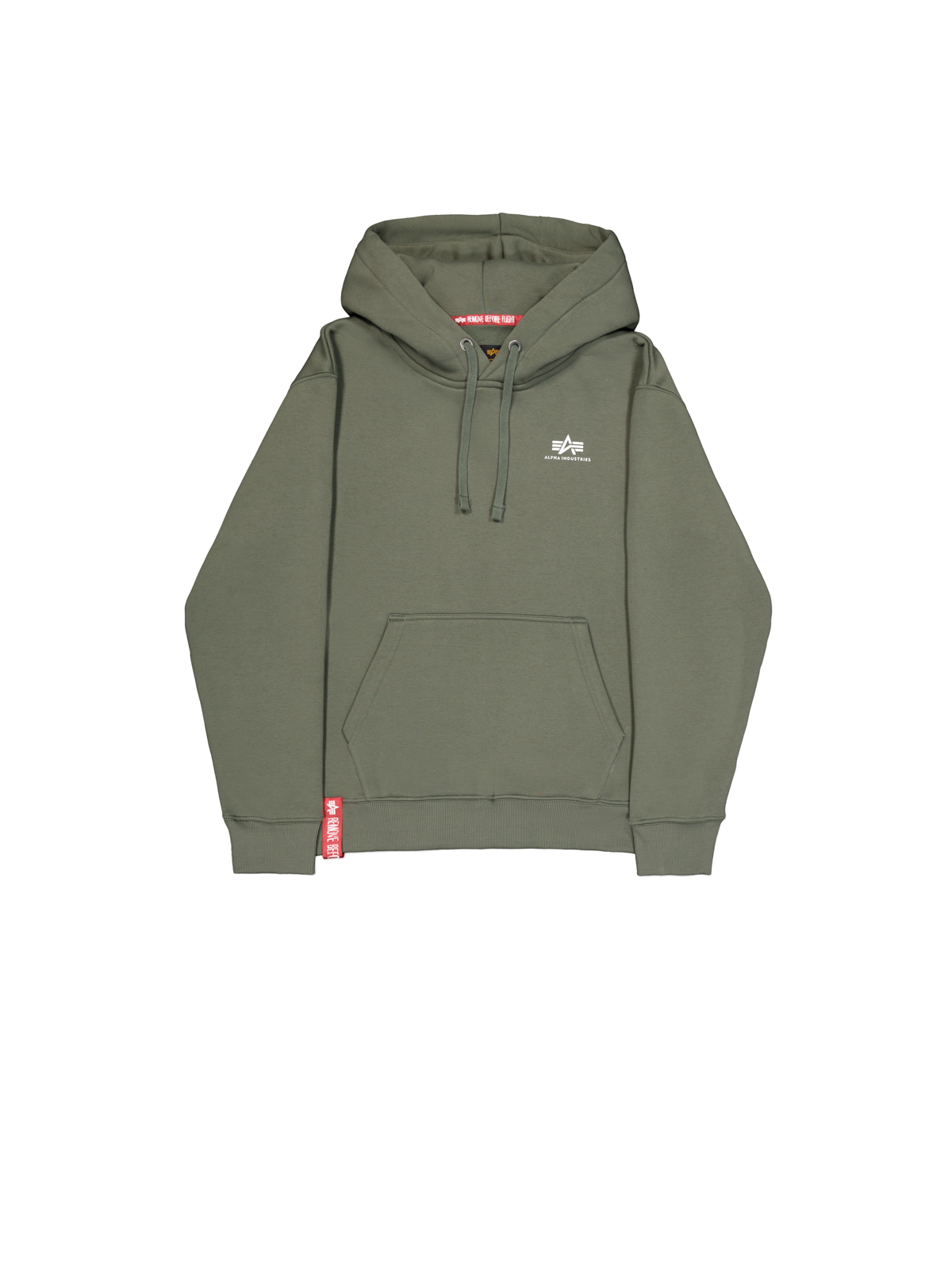 Alpha Industries – Basic Small Logo Hoodie – Dark Olive