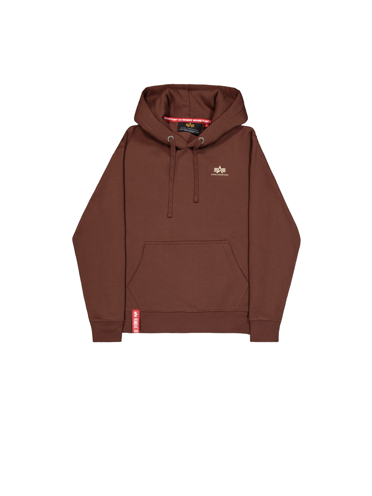 Alpha Industries – Basic Small Logo Hoodie – Powder Brown