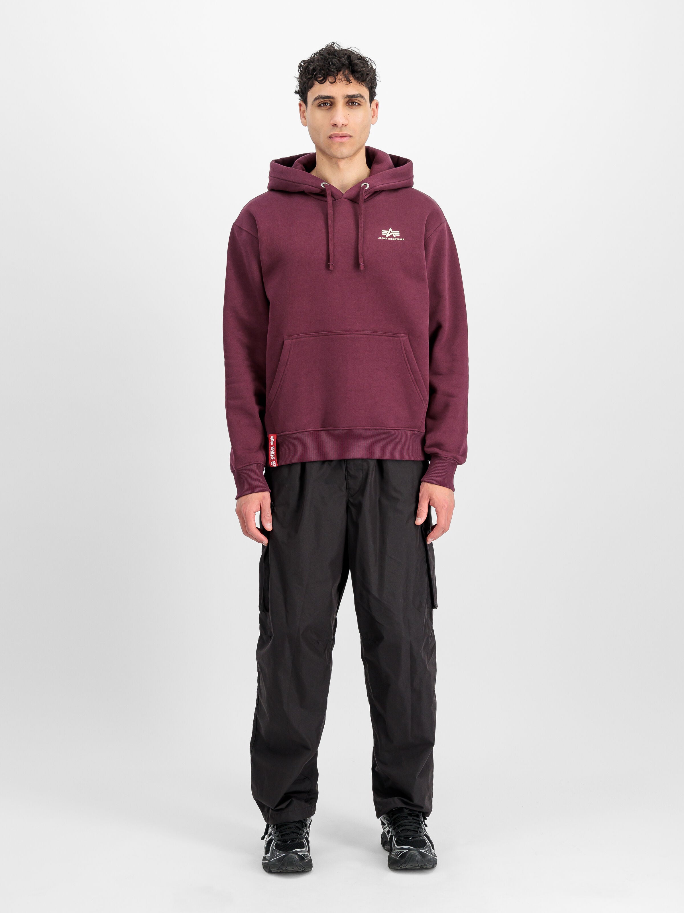 Basic Small Logo Hoodie Alpha Industries AW25 - Dark Cherry
